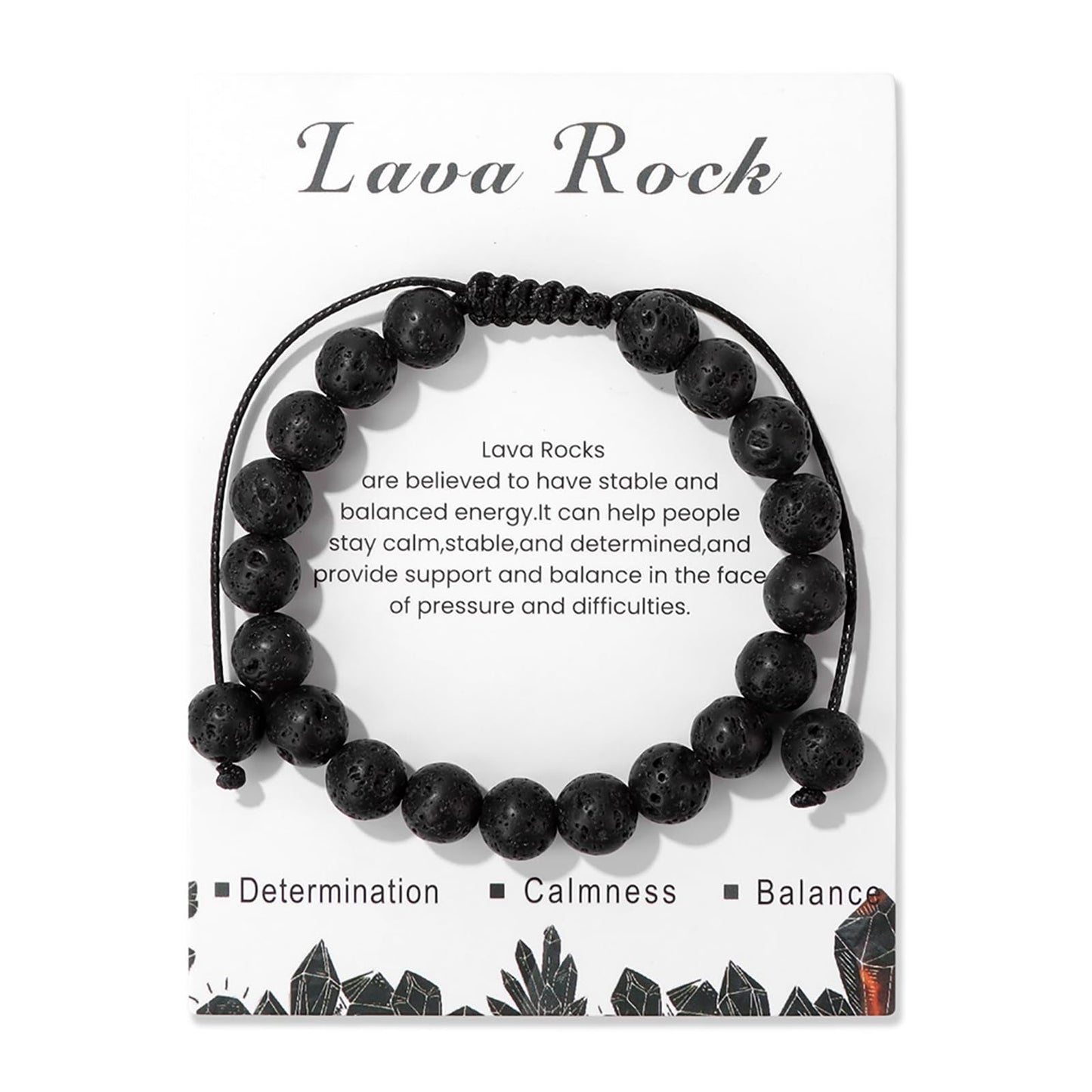 Lava Stone Bracelet for Men Women 8mm Dainty Handmade Adjustable Lava Bead Bracelet Healing Crystal Bracelet Gemstone Bracelets Lava Rock Bracelets for Women