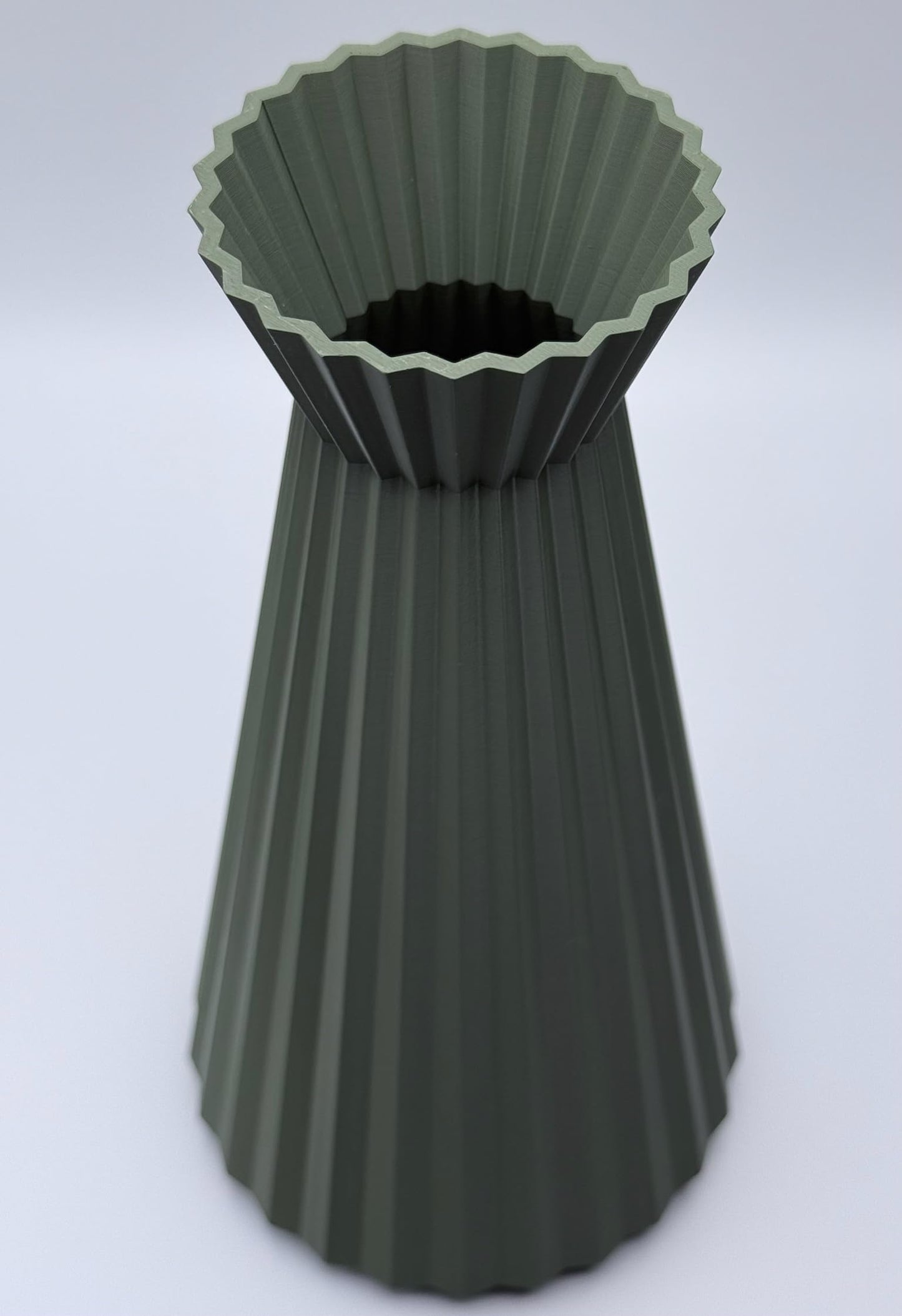 Modern Decorative vase, Geometric Design Feature in Any mid-Century Modern, Contemporary Style Living Room, Kitchen Counter, Dining, Shelf, Office, Coffee Table. 3D Print, 10 inches Tall [sage].