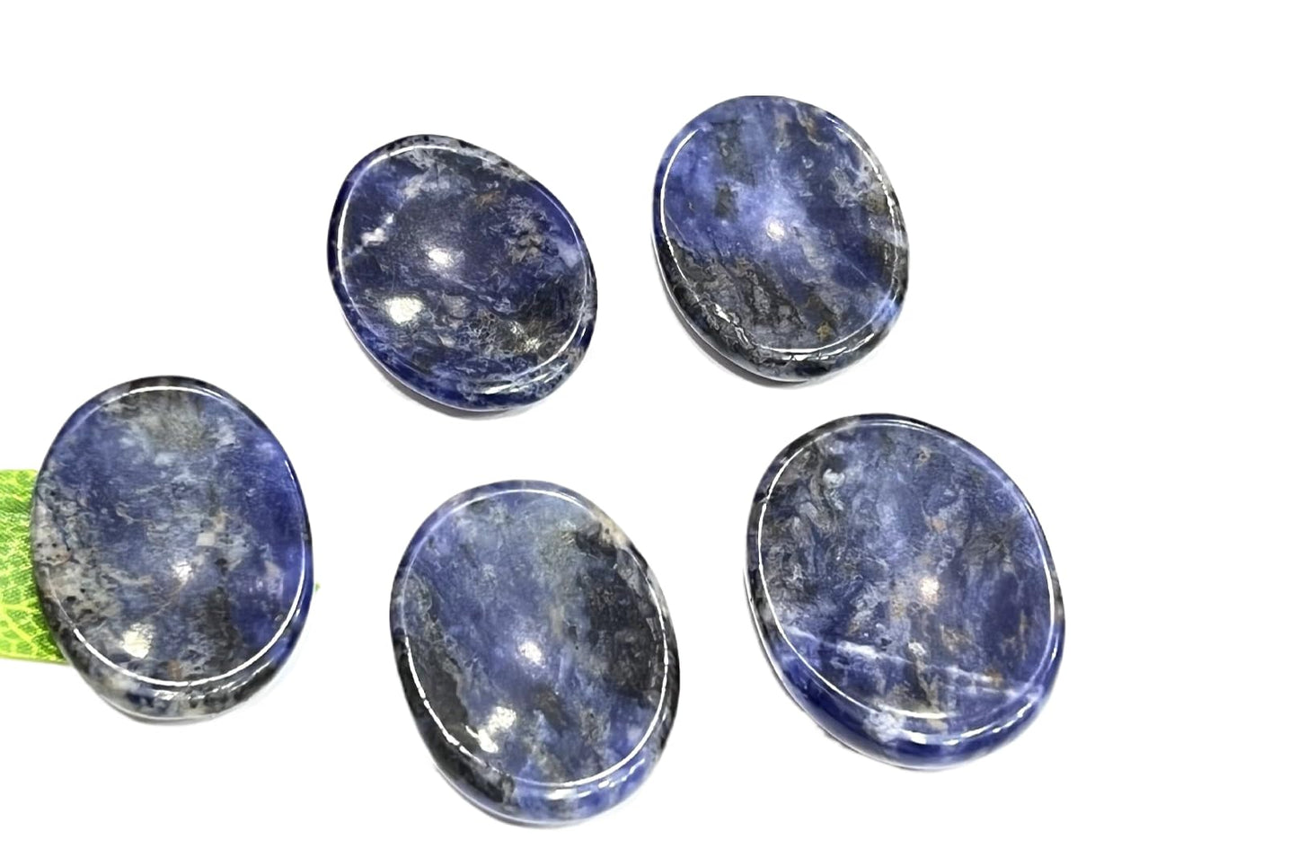 GEMSCITE Sodalite Thumb Worry Stones Metaphysical Gemstone Crystal Healing Reiki Men Women Gift FENG Shui Positive Energy Love Wellness Palm Stones Wicca Powerful