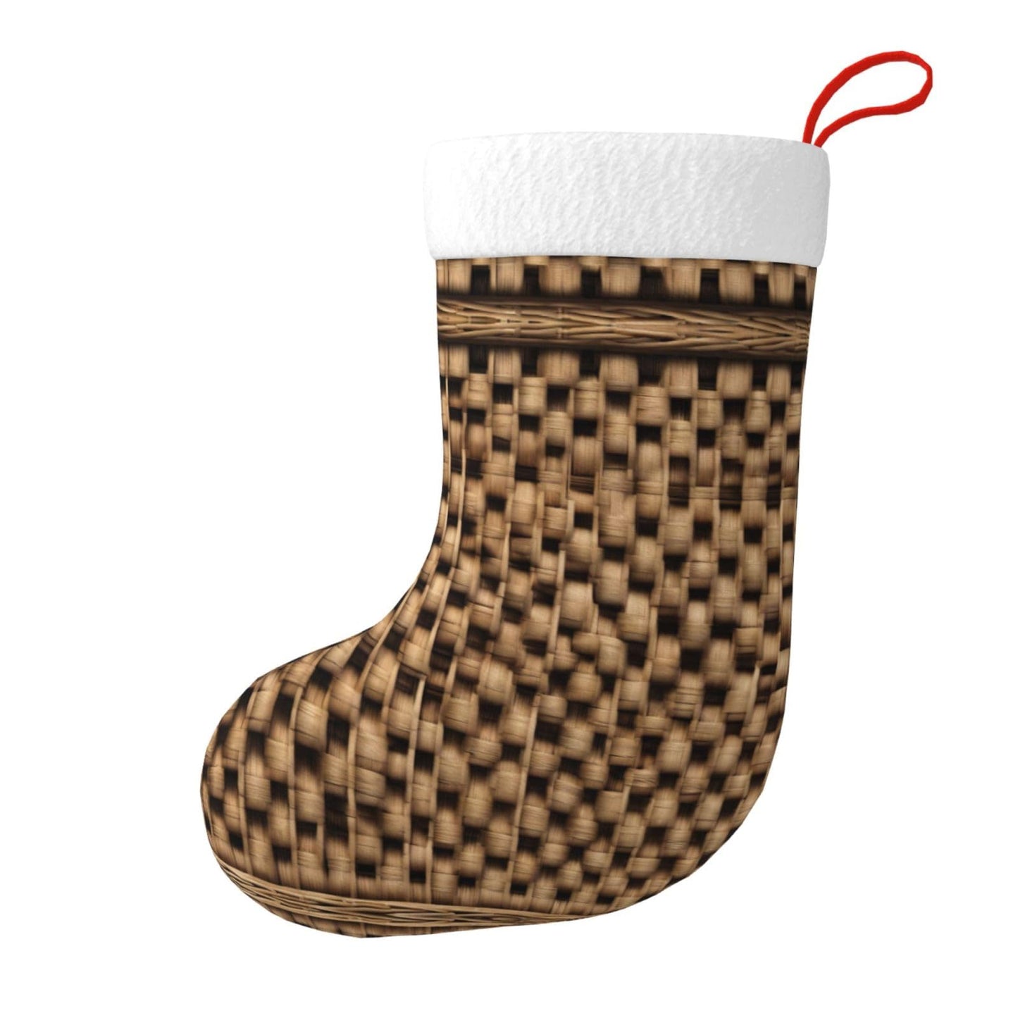 KOPUUYRD Neat Wicker Woven Grid Print Luxurious Holiday Socks,Unique Christmas Socks for Joyful Season,Festive Ornament Classic