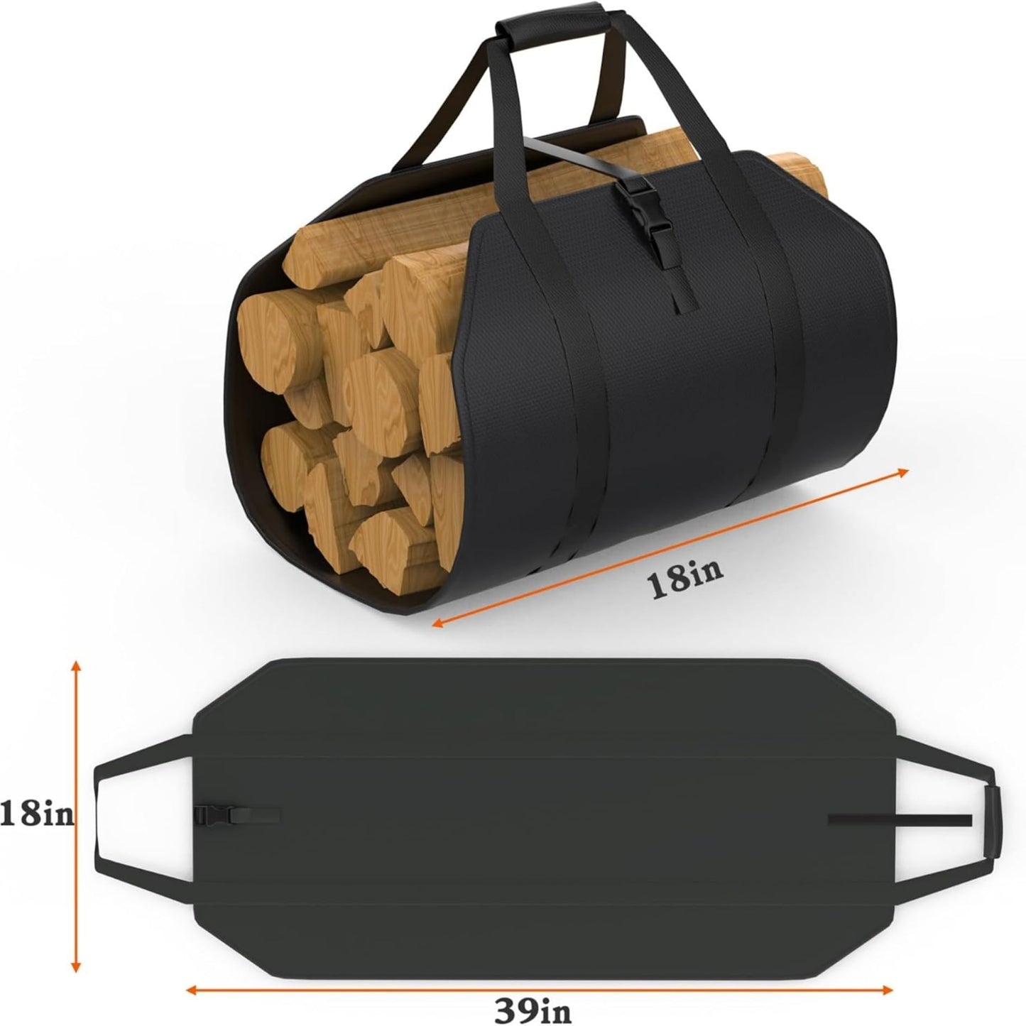 WALMANN Heavy-Duty 6 ft Firewood Rack with Waterproof Cover & Firewood Carry Bag, Outdoor Indoor Wood Log Holder for Fireplace, Patio & Porch, Sturdy Steel Fire Wood Storage Stand