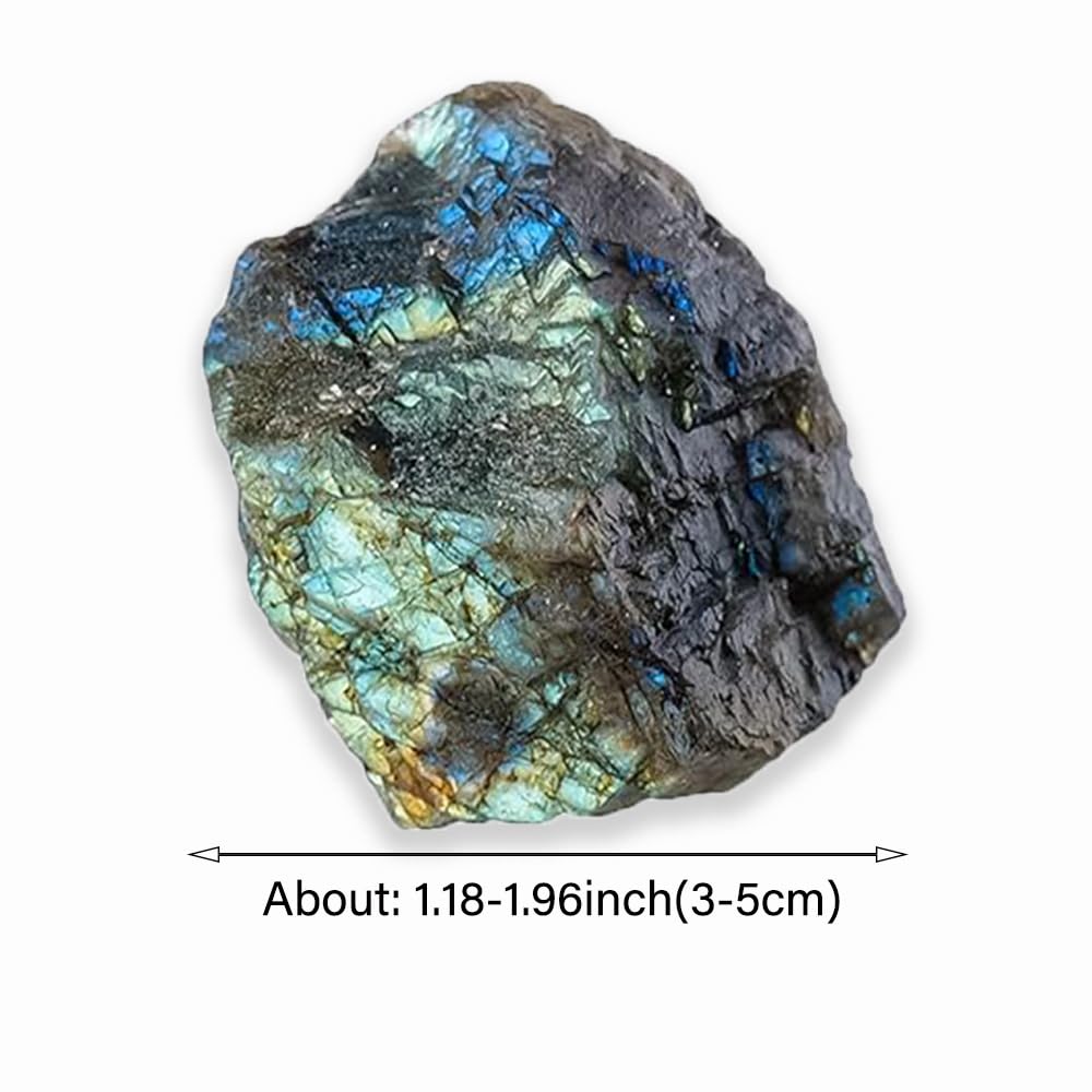 2PCS Natural Raw Stone Healing Crystals Bulk, Gemstones for Reiki, Meditation, Home Decor, Garden Fountain Rocks (Labradorite)