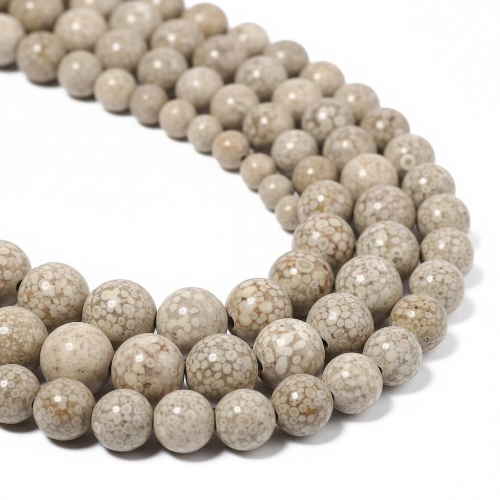 Yochus 45pcs Polish Maifanitum Beads，8mm Healing Power Natural Stone Round Loose Gemstone Beads for Jewelry Making Earring Necklace DIY Crafts