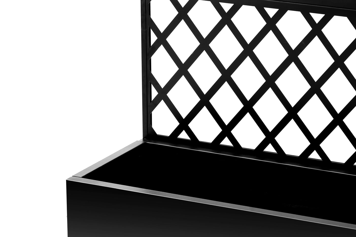 71x35x16 Inch Large Steel Raised Garden Bed, Mobile Planter Box with Trellis and Privacy Screen, Lockable Casters & Drainage Holes, Outdoor Vegetable Garden for Vines Flowers Patio Deck Balcony