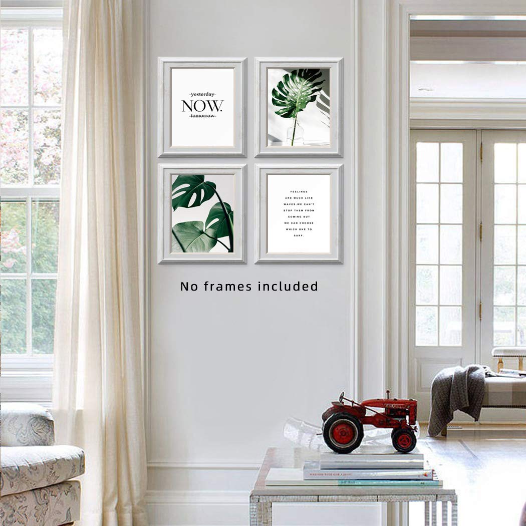 Botanical Prints Poster Wall Decor, Motivational Wall Art Prints Poster, 11x14 Canvas Prints Unframed Set of 4, Plant Posters Aesthetic for Bedroom