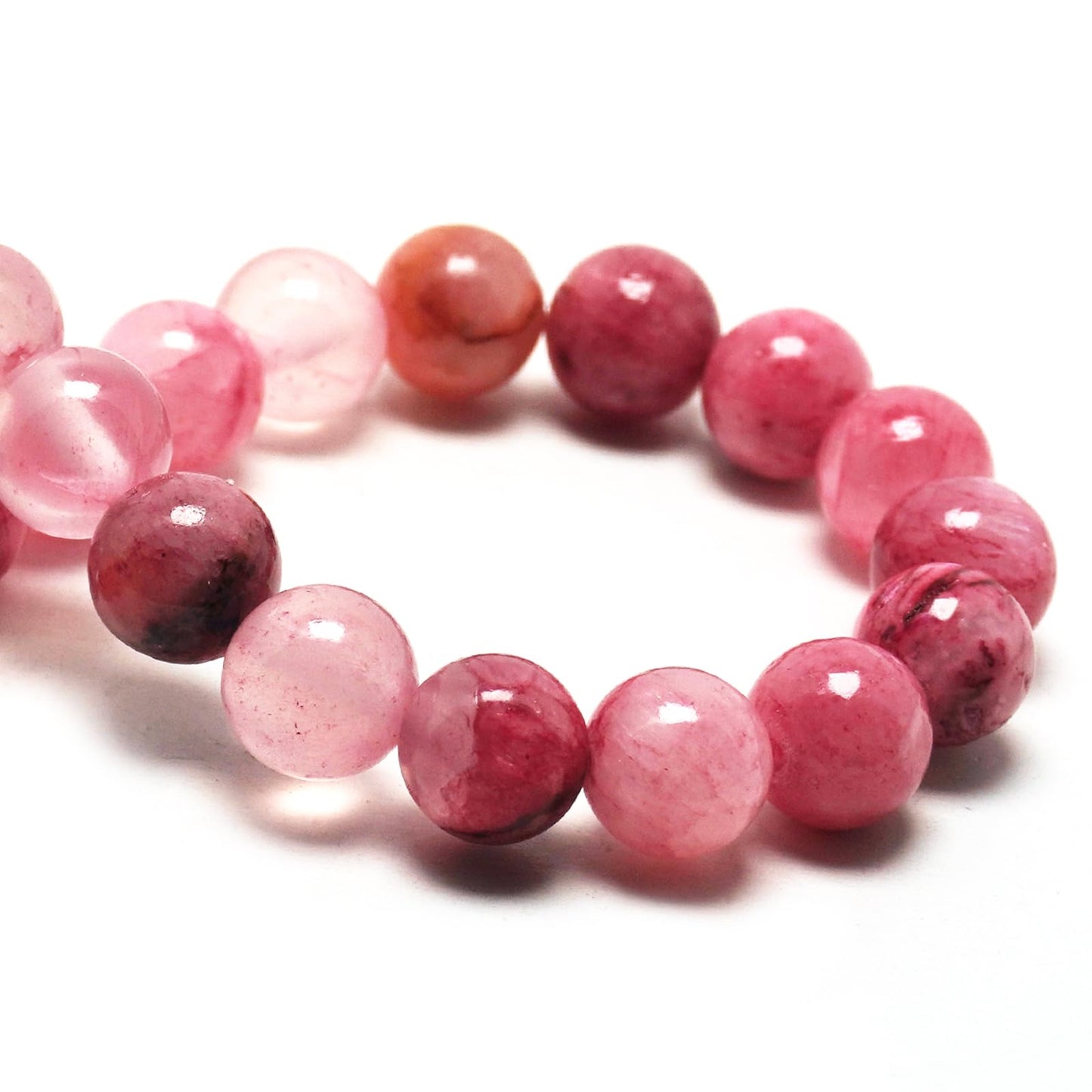 DIQIO Jade Stone Beads for Jewelry Making - 6mm Gemstone Round Loose Beads for Bracelets(58-60pcs, Blood-red Persian Jade)