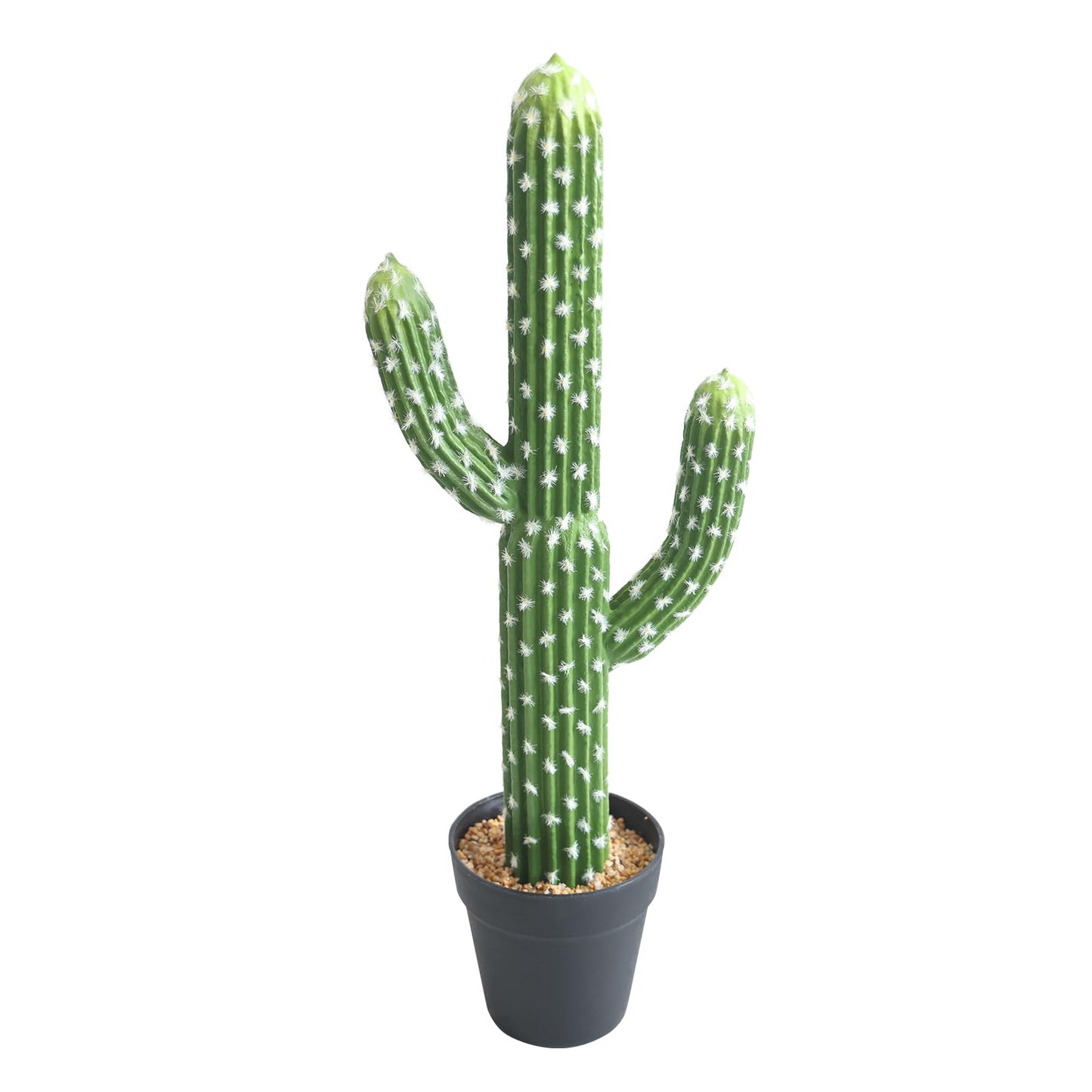 momoplant Artificial Cactus Succulent Plant, 24 Inch Tall Faux Fake Desert Cacti Plant with Black Planter for Home Garden Office Floor Decor