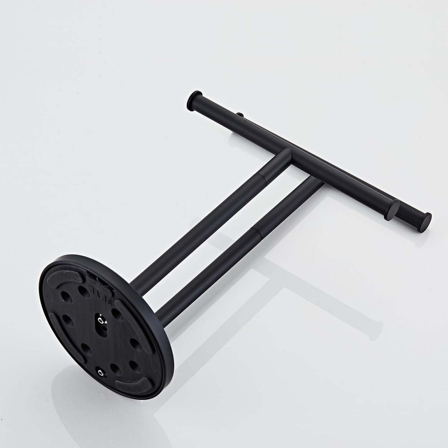 Hand Towel Holder, NEWRAIN Double Countertop Hand Towel Holder Stand, Stainless Steel Free Standing Hand Towel Rack with Heavy Base, for Bathroom Kitchen & Counter top, Matte Black
