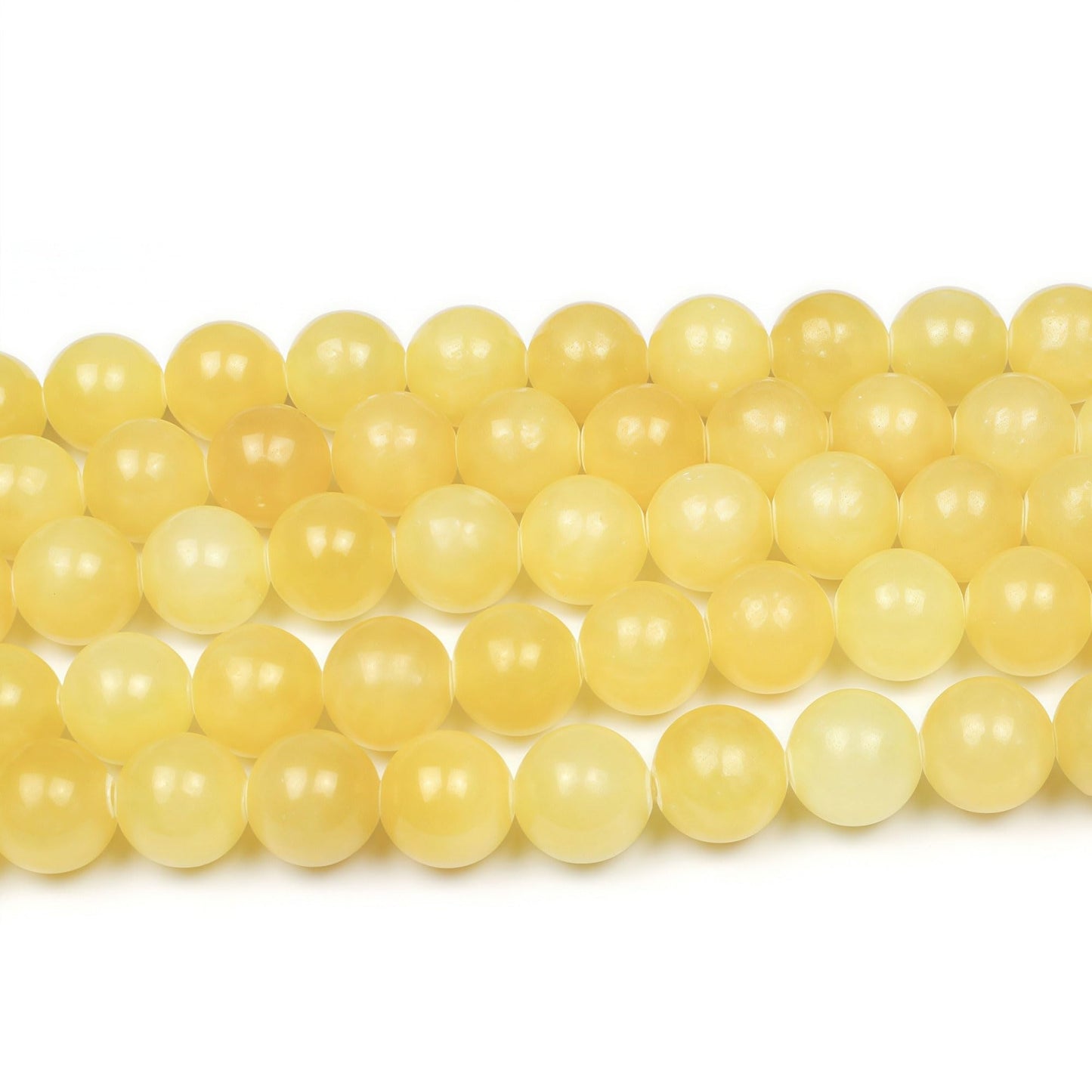 MJDCB Natural Yellow Marble Jade Round Stone Beads for Jewelry Making DIY Bracelet Necklace (10mm)