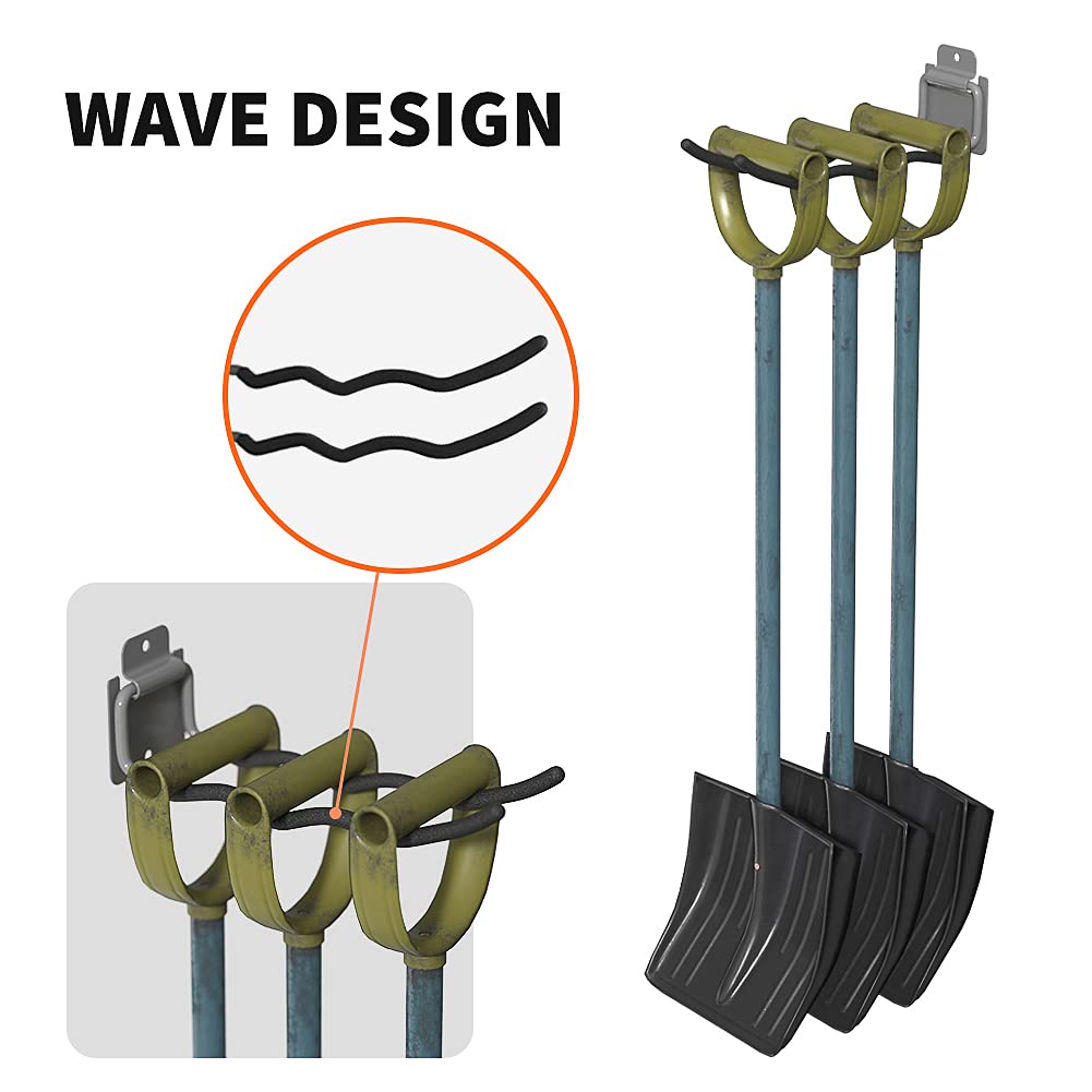 TORACK Garage Hooks Tool Organizer, 4 Pack Heavy Duty Steel 12" Wave Hooks, Wall Mount Garage Storage Utility Hook for Car Tires, Ladder, Chairs, Power Tools, Garden Tools