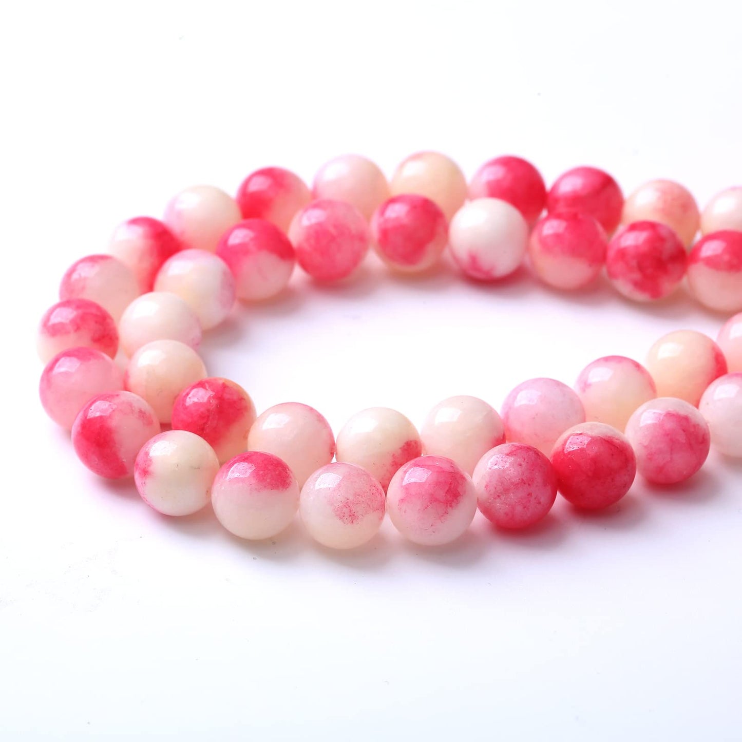 10mm 36pcs Natural Pink Tourmaline Jade Stone Beads for Jewelry Making DIY Bracelet Necklace Accessories 15" Energy Healing Power Stone Beads (Pink Tourmaline Jade, 10mm)