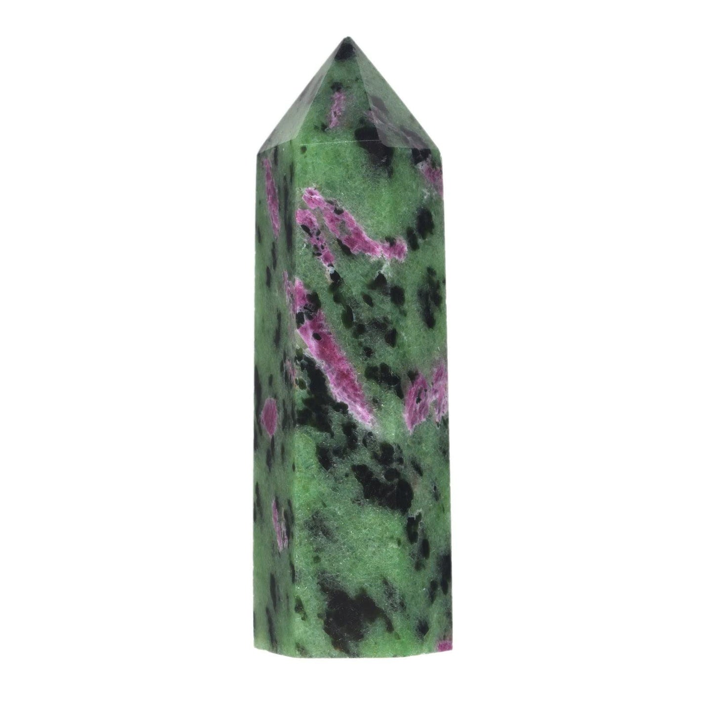 Large Green Ruby Zoisite Crystal Tower Healing Crystal Wand For Spiritual Use Hexagonal Point Reiki Chakra Gemstone Home Office Decor For Gift