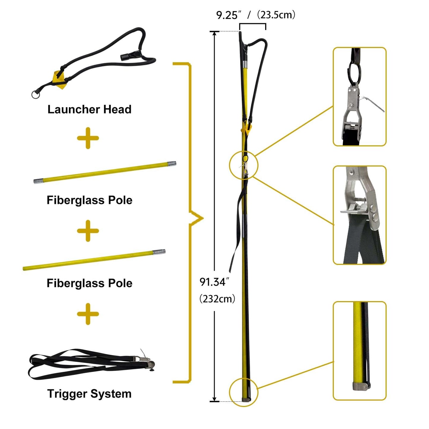 TGrasol Slingshot Arborist Throwline Rope Launcher, High-Accuracy & Effort-Saving Rope Slingshot for Tree Work & Line Placement (Upgrade with Trigger)