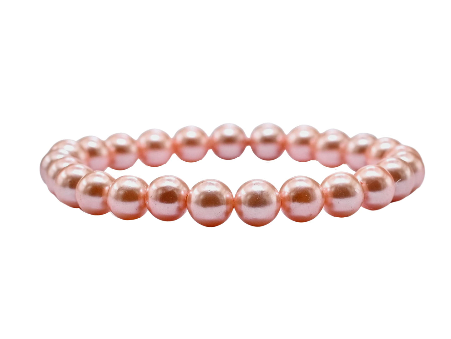 Amazing Gemstone Crystal Bracelet for Women Men's Gifts - Protection Healing Crystal Bracelet - 8mm Gemstone Beaded Stretchable Bracelet Pulseras Para Hombres Mujer Stocking Stuffers Mothers Day Gift (Peach Pearl)