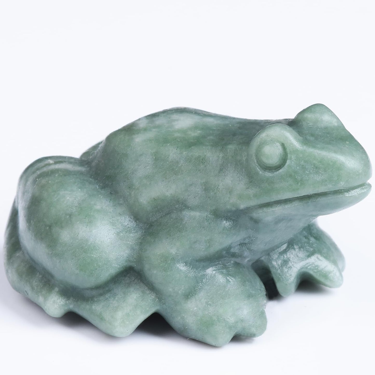 QLRSUXN 2 Inch Green Jade Frog Crystal Figurine，Frog Gifts Healing Crystal Decor，Frog Garden Statue Stone Energy Gemstones, in Bedroom Office Christmas Meditation Gifts Aquarium Decoration