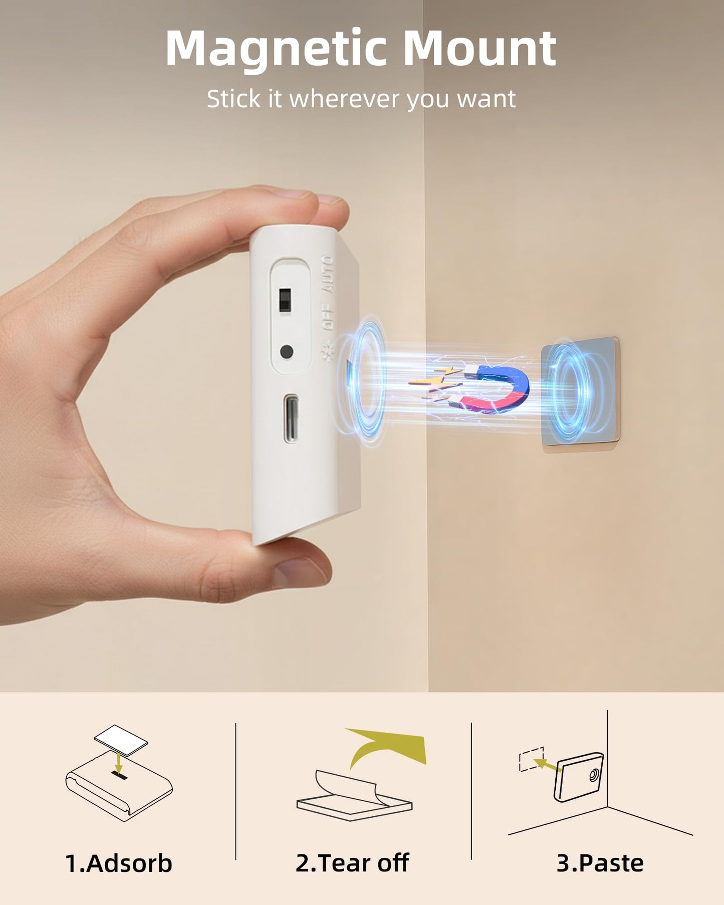 EZVALO 6 Pack Motion Sensor Night Lights, Sync LED Stair Lights Indoor, 1500mAh Rechargeable, Magnetic & Dimmable, 3000K Soft White, Portable Nightlight for Hallway, Stairs, Bathroom, Bedroom