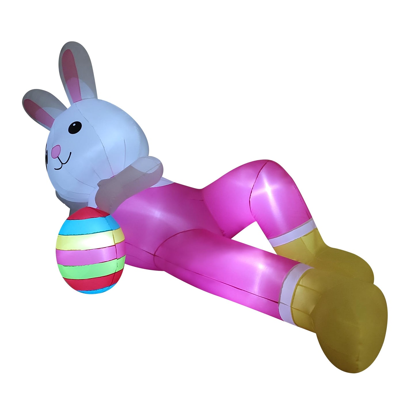 12ft Giant Easter Bunny Inflatable Lying Bunny Outdoor Decorations Blow up Decor for Yard Decor/Lawn/Garden/Holiday Party