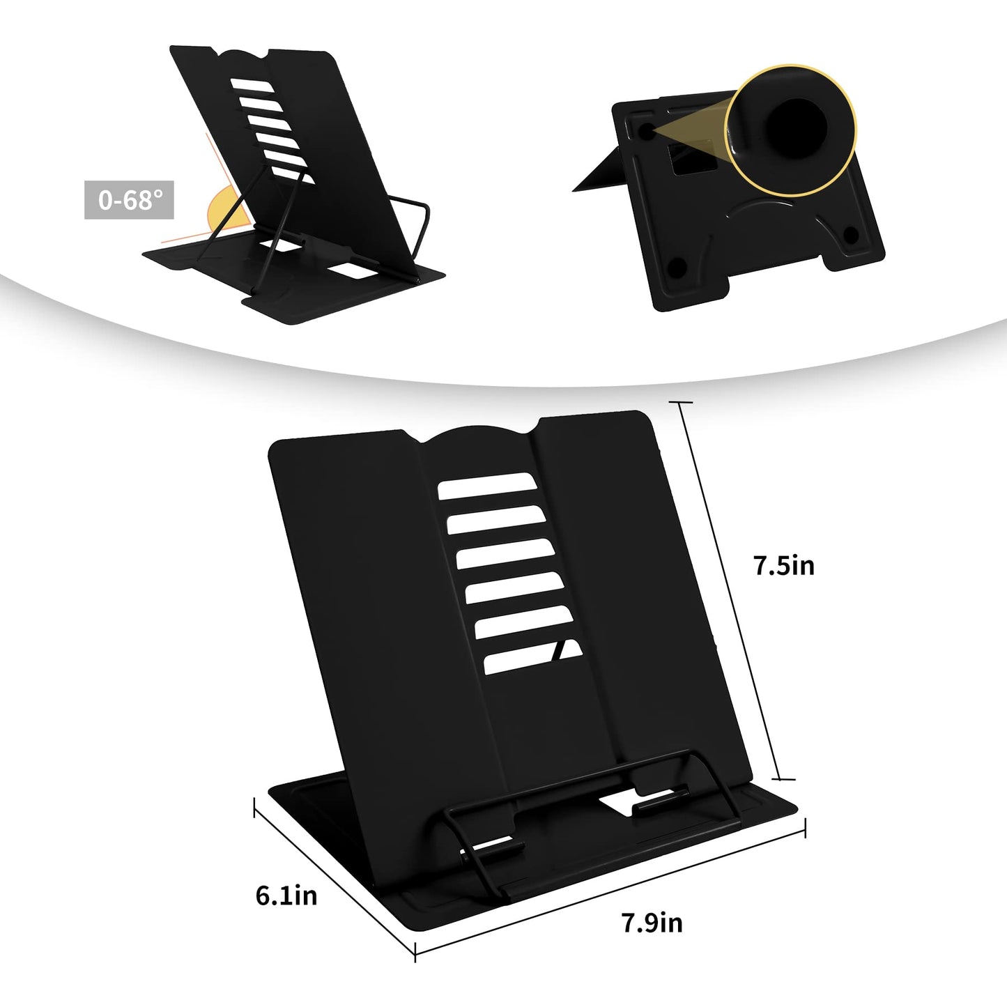 Camelmother Metal Book Holder Adjustable Book Stand for Reading