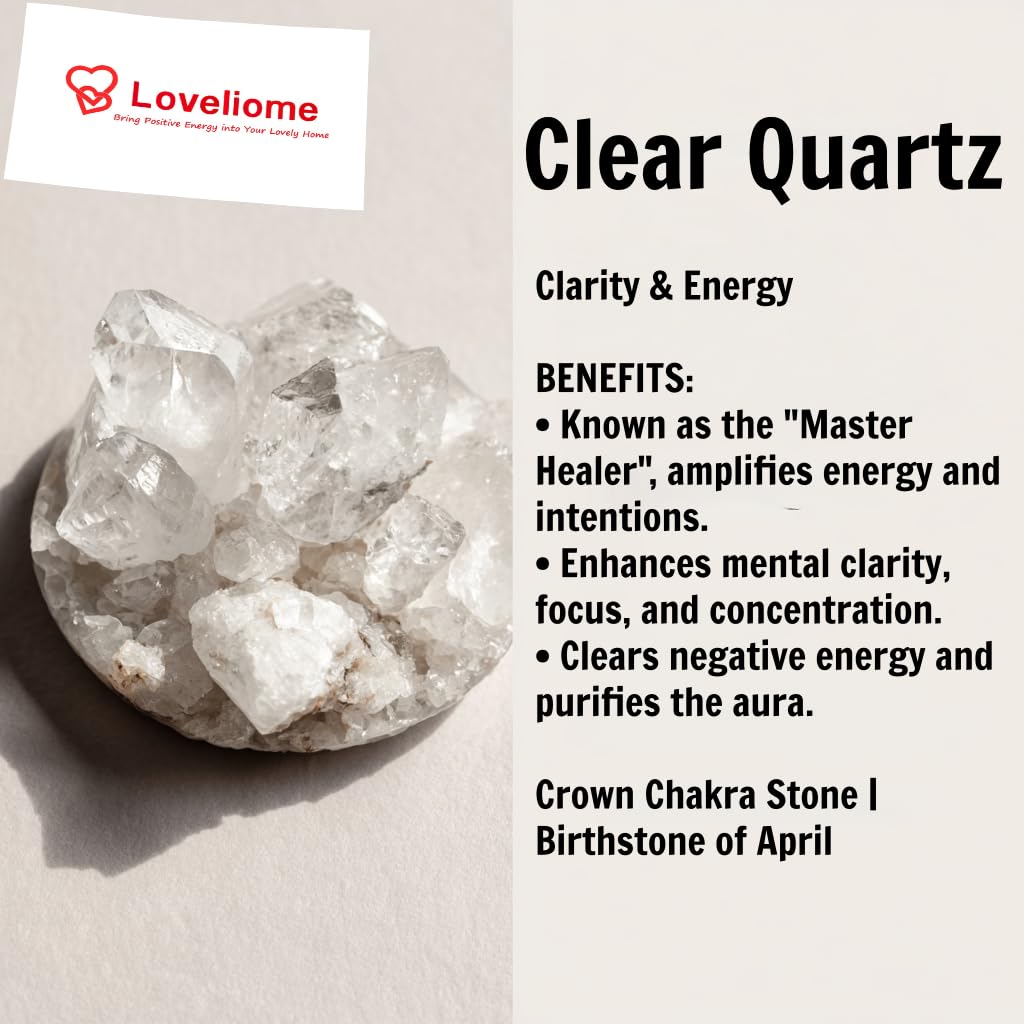 Loveliome Natural Rock Quartz Oval Polished Worry Stones, Healing Crystal Indoor Fountain Stones Massage Energy Anxiety Relief Items
