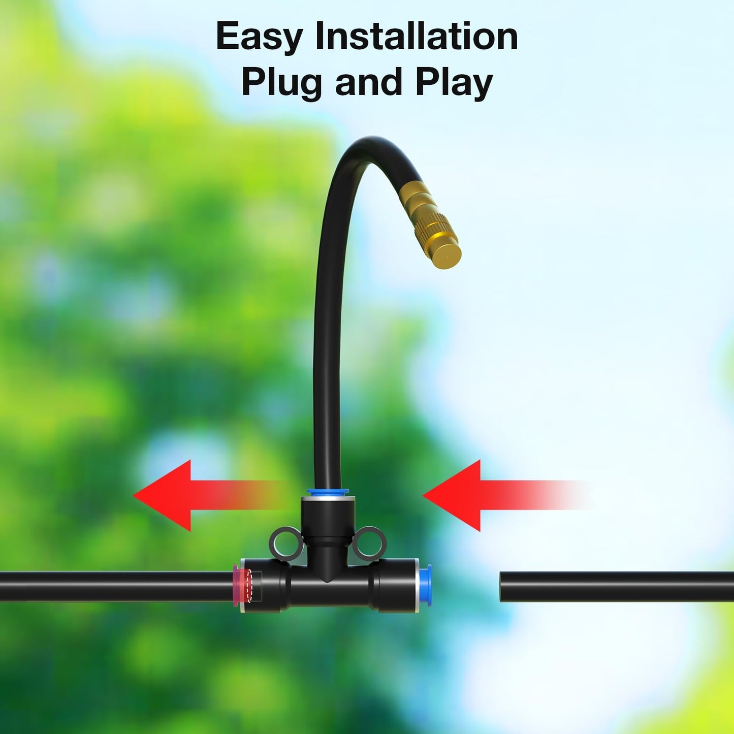 MIXC 100Ft 1/4" Drip Irrigation System,2026-Upgrade Garden Irrigation Kit with 16pcs Adjustable Copper Nozzles,Atomizing Watering System for Outdoor Plants,Raised Bed,Yard,Potted Plant,Lawn