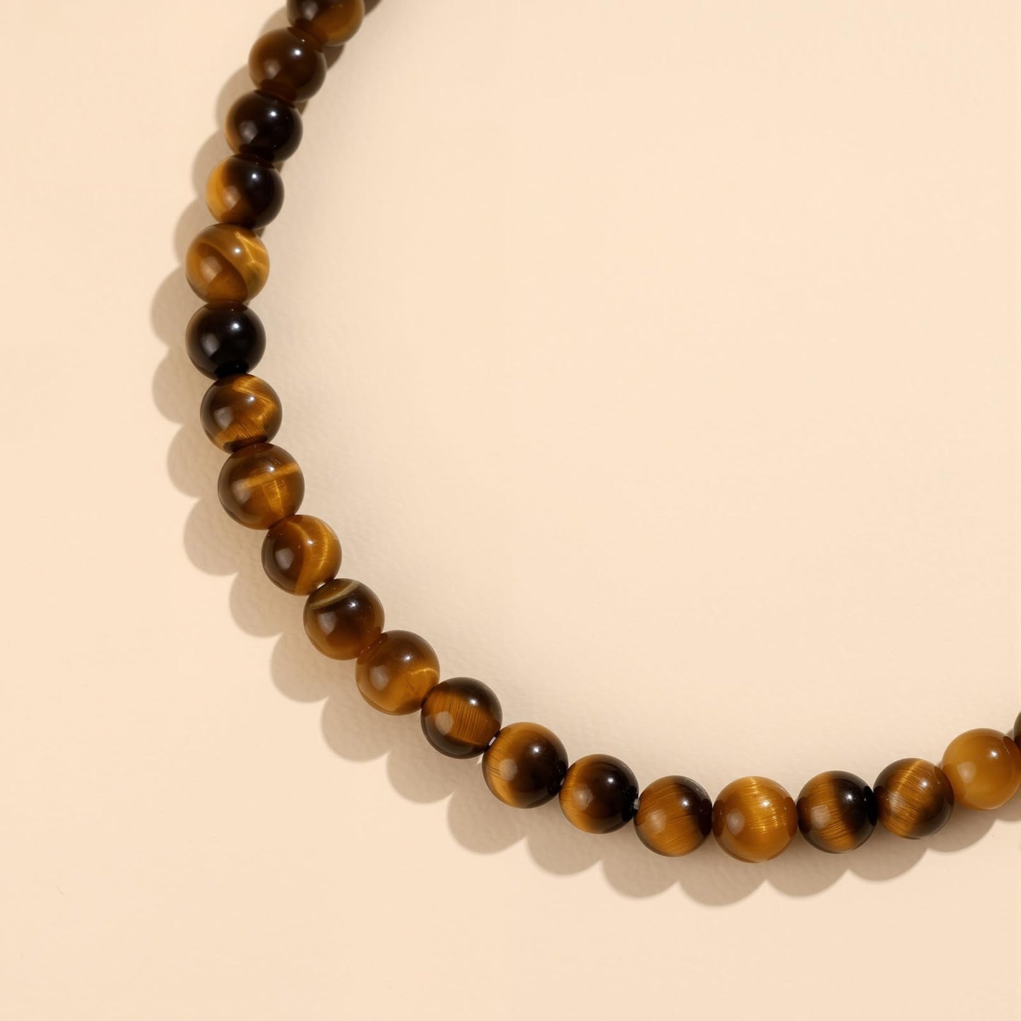 GolbalJew Natural Gemstone Beads Bracelets Healing Crystal Stone Beaded Bracelet for Women Men Handmade Spiritual Jewelry Gifts, 4mm Tigers Eye Round Beads