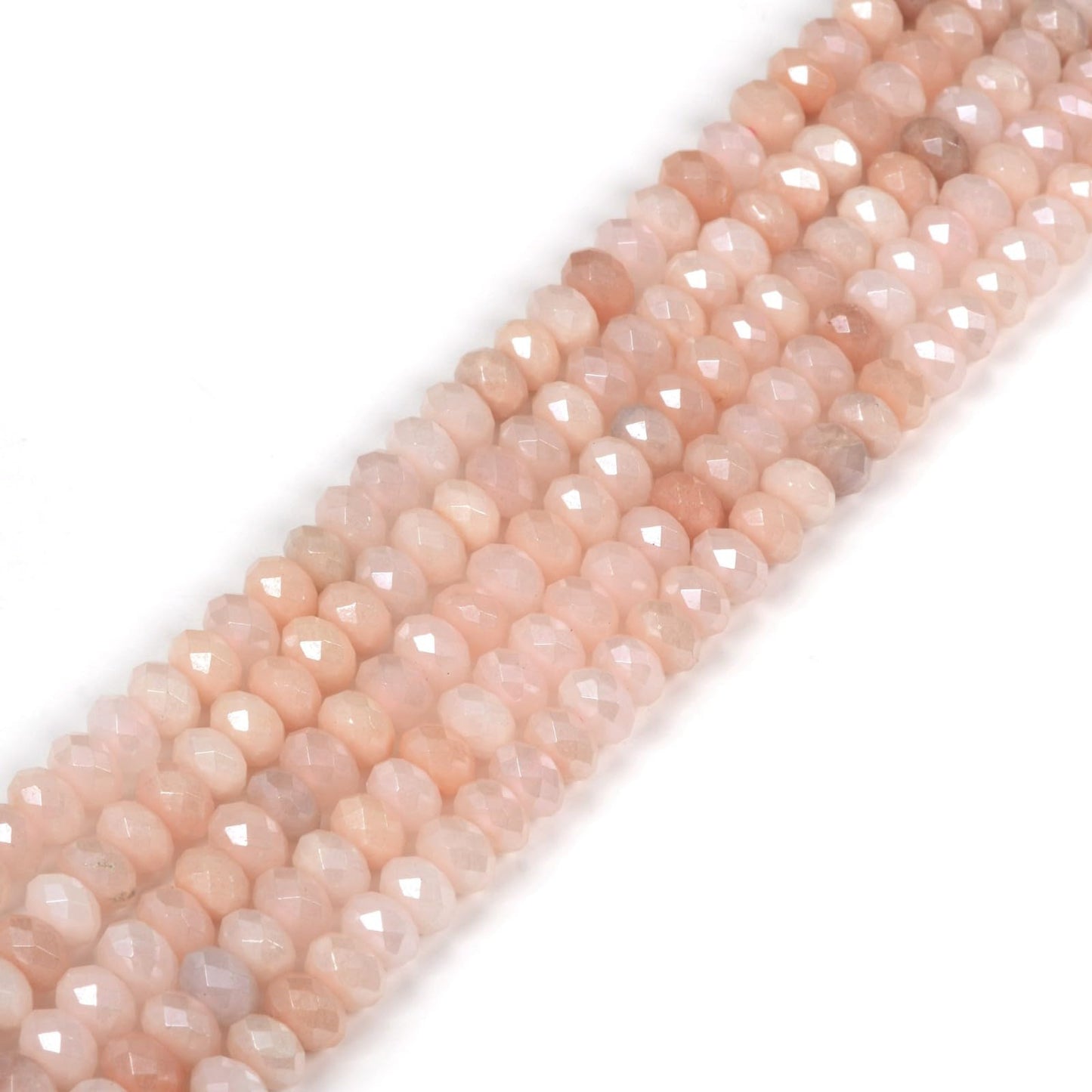 Aqua Aura Peach Aventurine 6mm Gemstone Faceted Rondelle Loose Beads DIY Jewelry Making Beads 16 Inch
