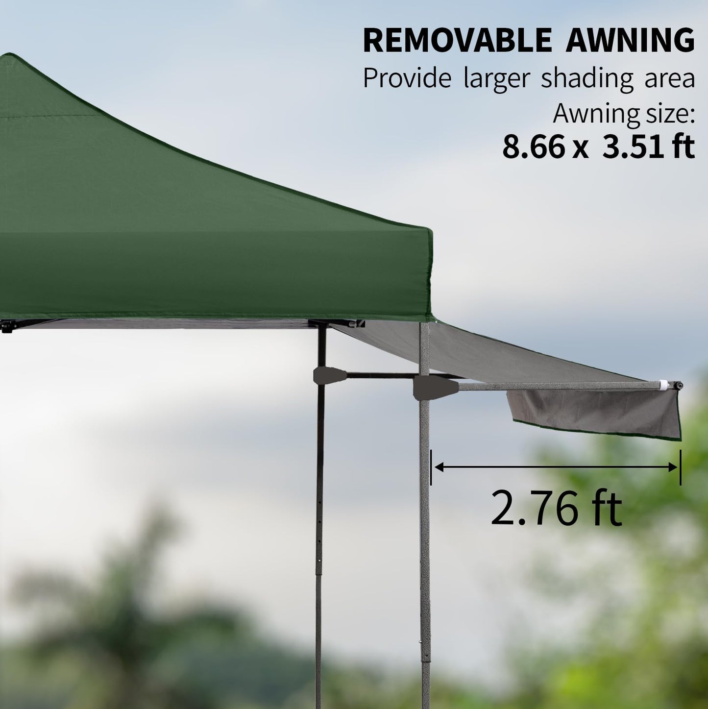 Pop up Canopy Tent with Awning Easy up Canopy with Wheel Bag Heavy Duty Waterproof Canopy Commercial Gazebo Tent for Outdoors Parties Vendors