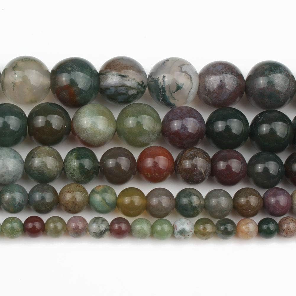 About 45pcs 8mm Natural Stone Beads Indian Agate Beads Energy Crystal Healing Power Gemstone for Jewelry Making, DIY Bracelet Necklace