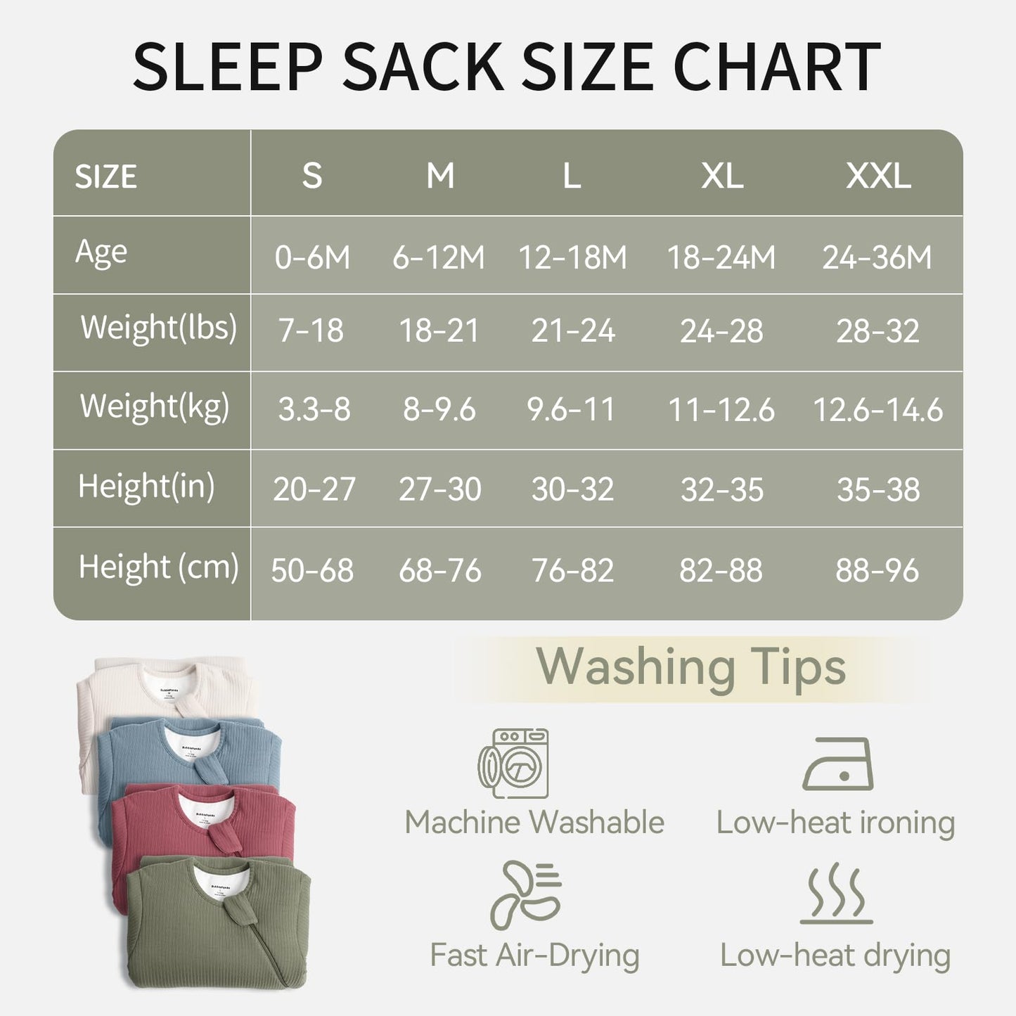 BubblePanda Rayon Made from Bamboo Sleep Sack 12-18 Months Long Sleeve Sleep Sack 1.5 Tog Supersoft Winter Baby Wearable Blanket with 2-Way Zipper Unisex Sleeping Bag for Babies Toddler