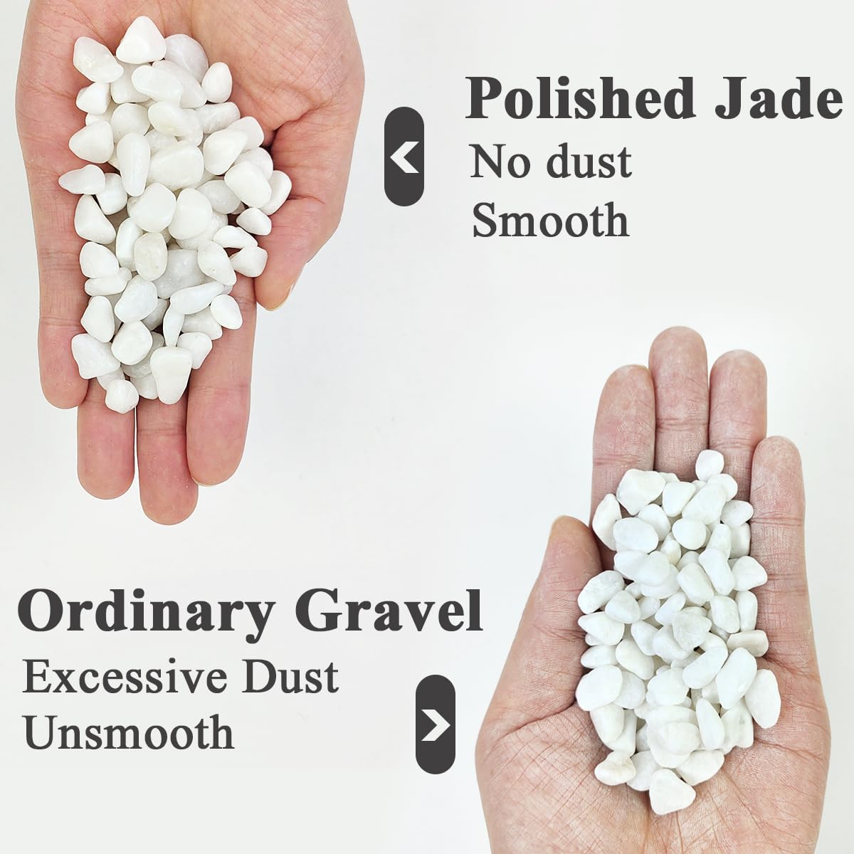 YISZM 10LB Succulent and Cactus Gravel Pebbles, 3/8 Inch Natural Decorative Polished Stones, River Rocks for Plants, Vases, Aquariums, Terrarium and Outdoor Gardening, White