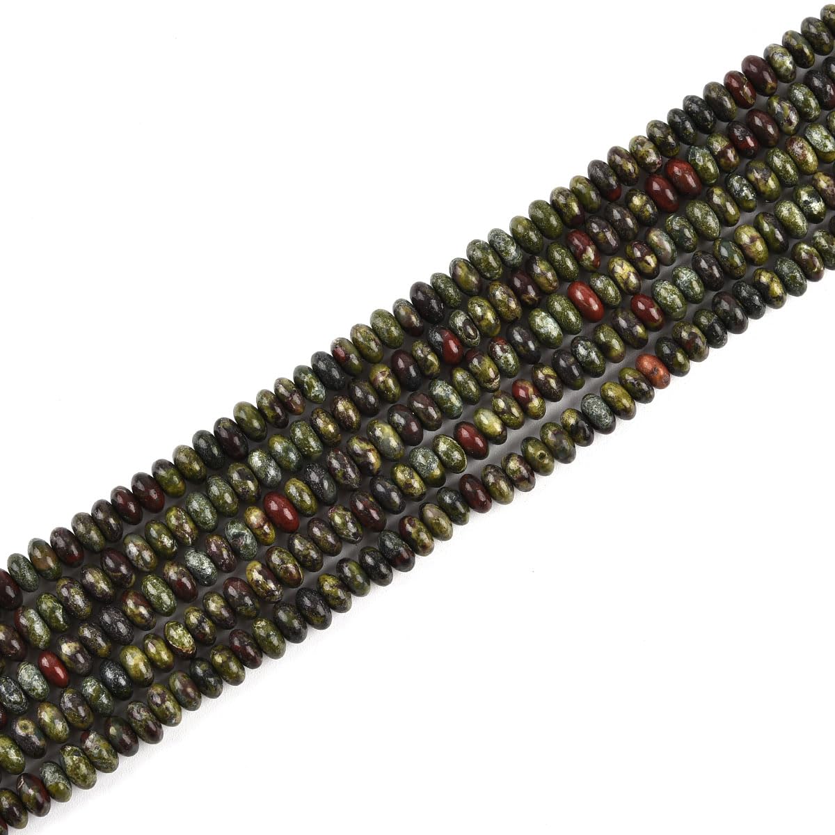 155pcs 4x2mm Natural Dragon Blood Jasper Disk Rondelle Spacer Stone Semi Precious Gemstone Loose Beads for Jewelry Making 15 Inch