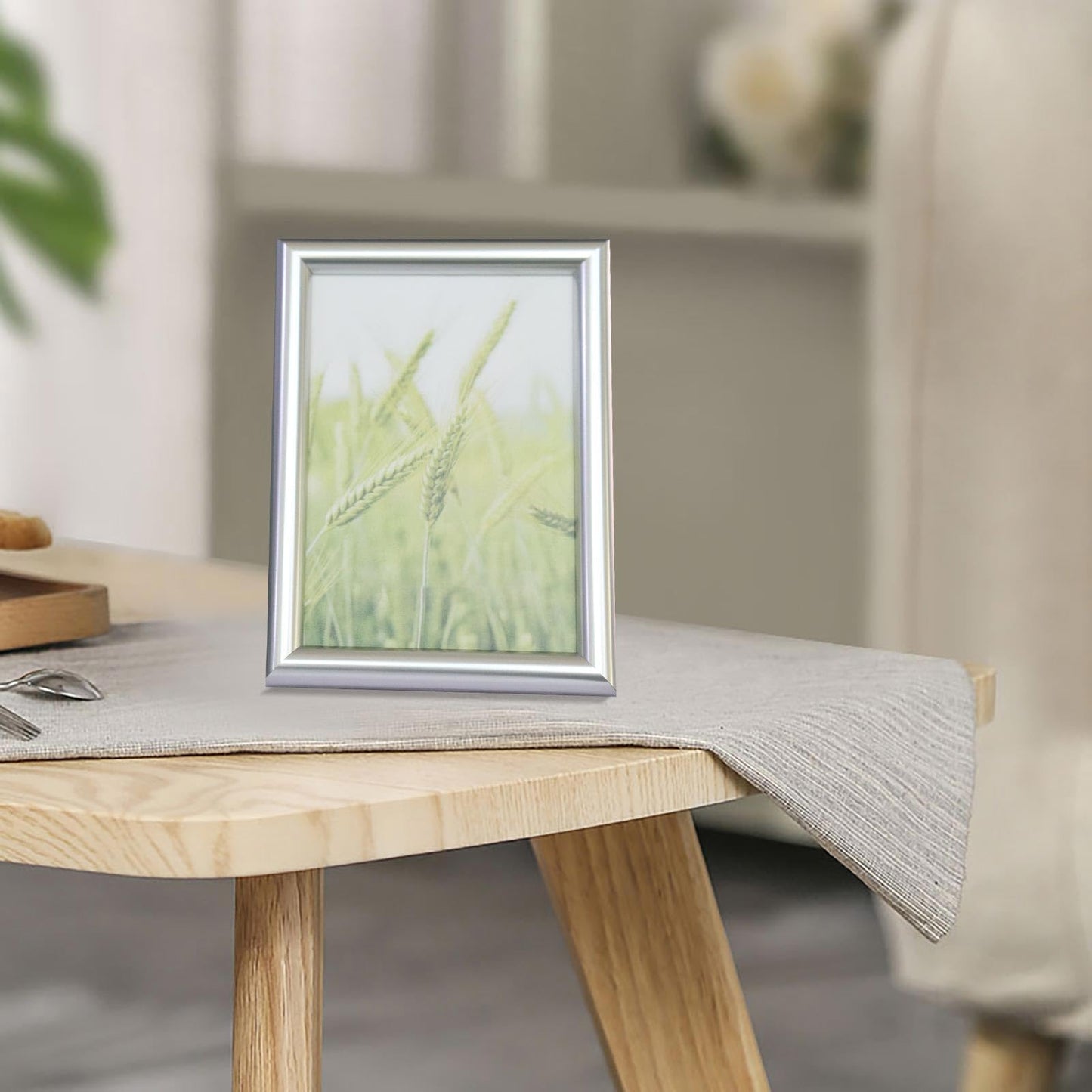Tabletop Photo Frame - Plastic Composite Design for Home Decor (Silvery, 4X6)