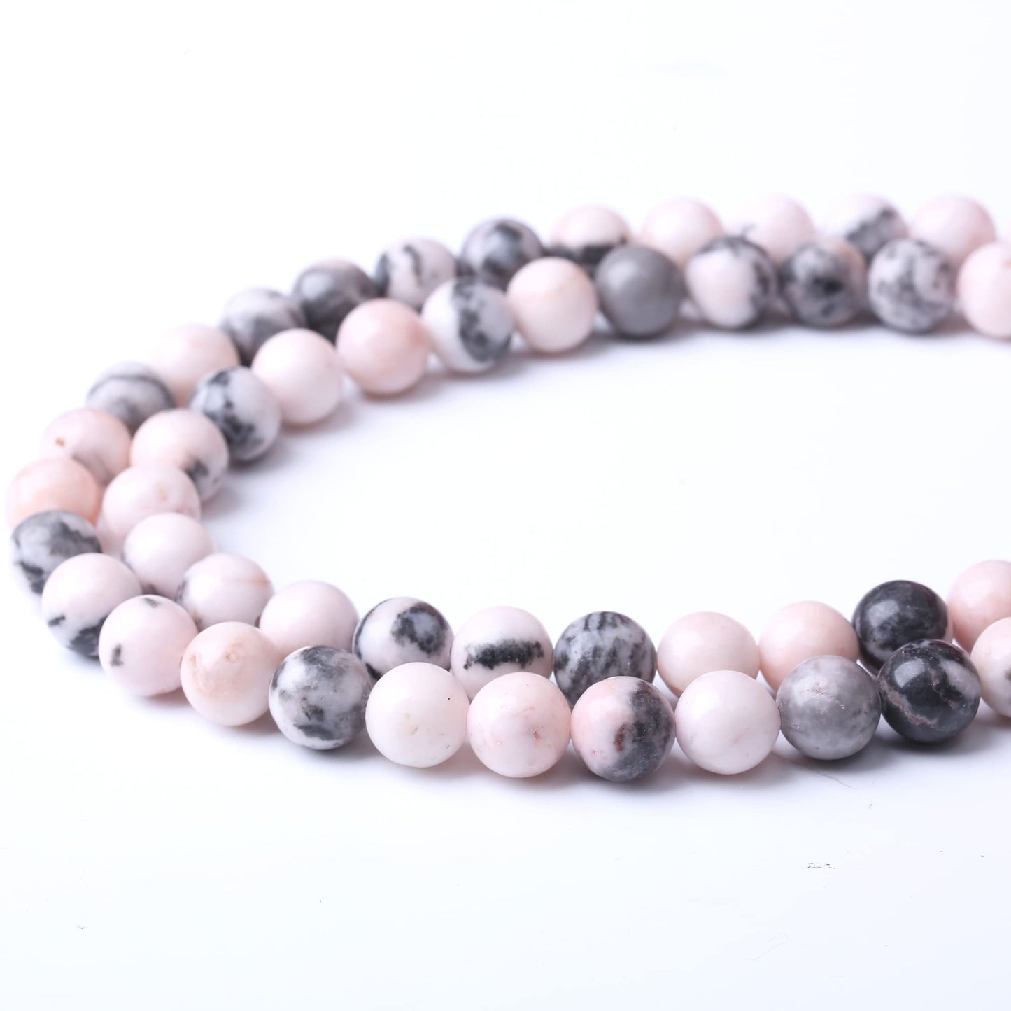10MM Pink Zebra Jaspers Round Loose Beads Natural Gem Beads Crystal Energy Stone Beads for Jewelry Making DIY Bracelet Necklace
