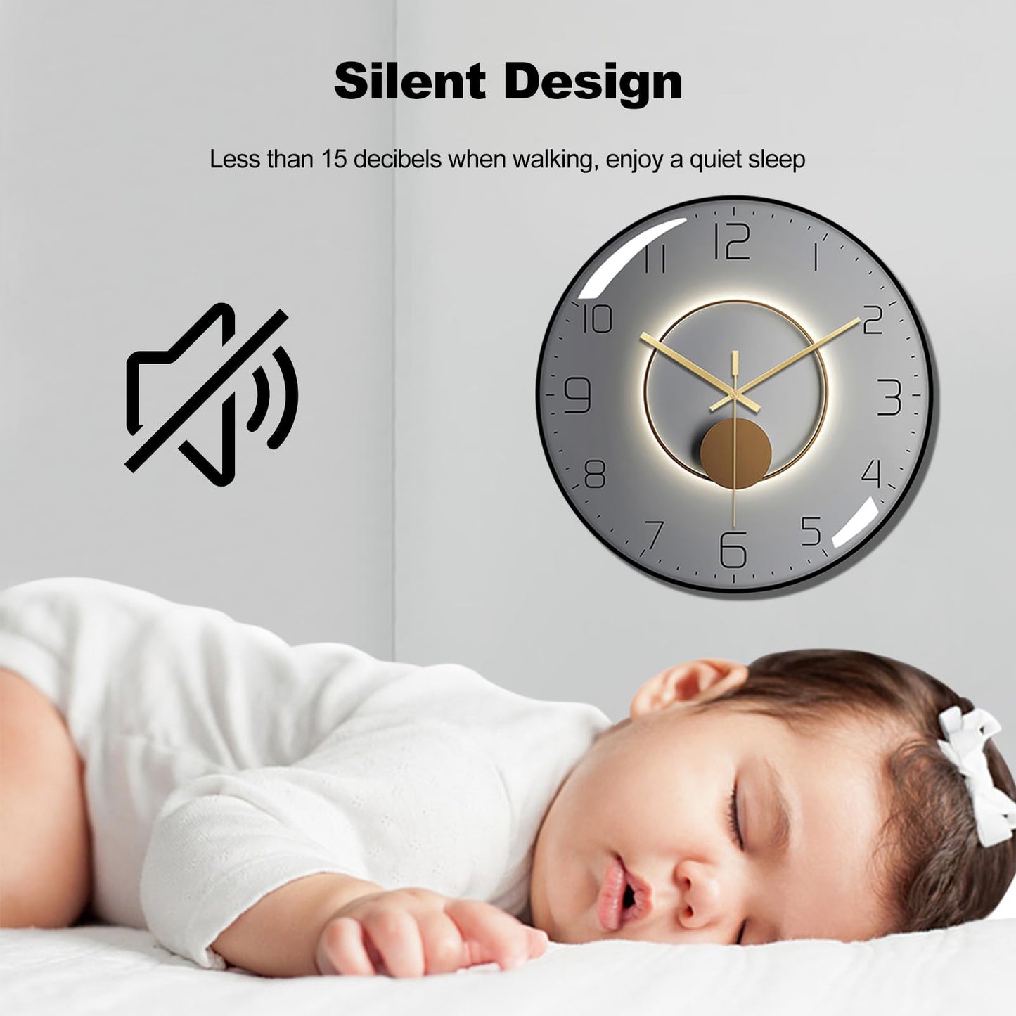 Ergocar Wall Clock, Art Deco Wall Clock, Non-Ticking Silent Modern Metal Wall Clock, Suitable for Living Room, Bedroom, Office,Study Room