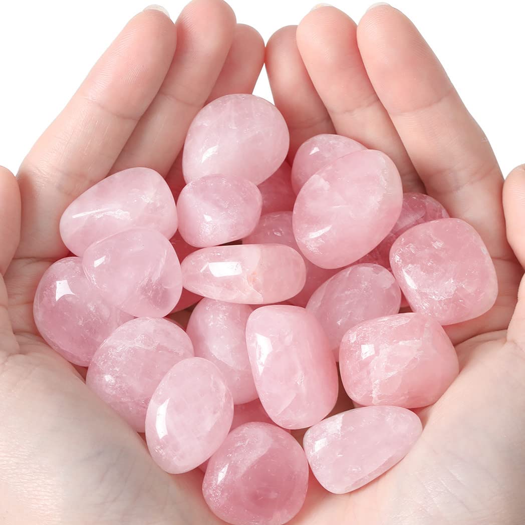 MAIBAOTA Rose Quartz Crystals Natural Healing Crystals Bulk Polished Tumbled Crystals Stones Rocks Energy Balance Crystal Gemstones Vase Filler Decorative Stones Reiki Witch Quartz Crstal