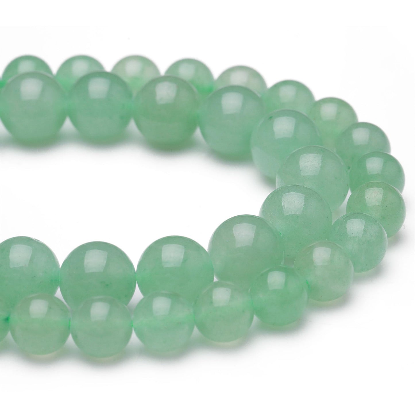 Chicager Natural Stone Beads for Jewelry Making,8mm Green Aventurine Polished Smooth Round Gemstone Beads for Bracelet Necklace 15 Inch