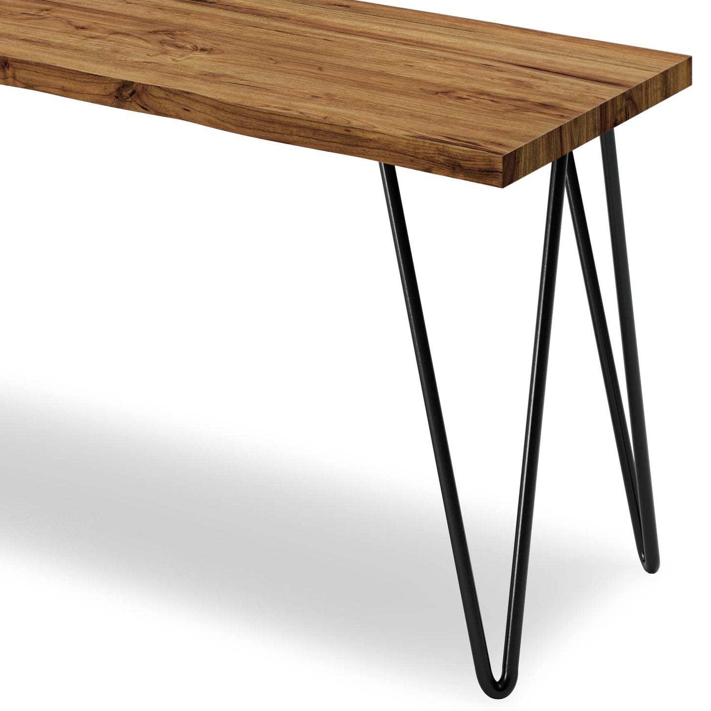 SIMPLIHOME Colton SOLID MANGO WOOD 42 inch Wide Industrial Contemporary Bench in Natural for the Living Room, Entryway and Family Room