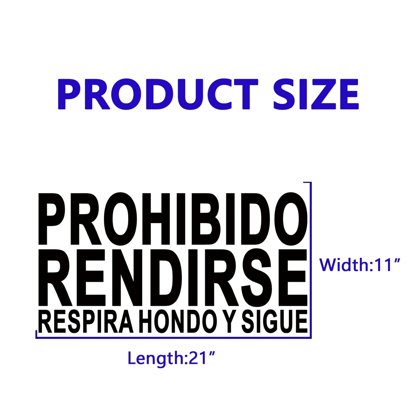 Motivational Quotes Wall Stickers for Gym: Office Inspirational Positive Wall Decals Vinyl Art for Classroom School Bedroom Living Room - Spanish Prohibido Rendirse 21" X 11"