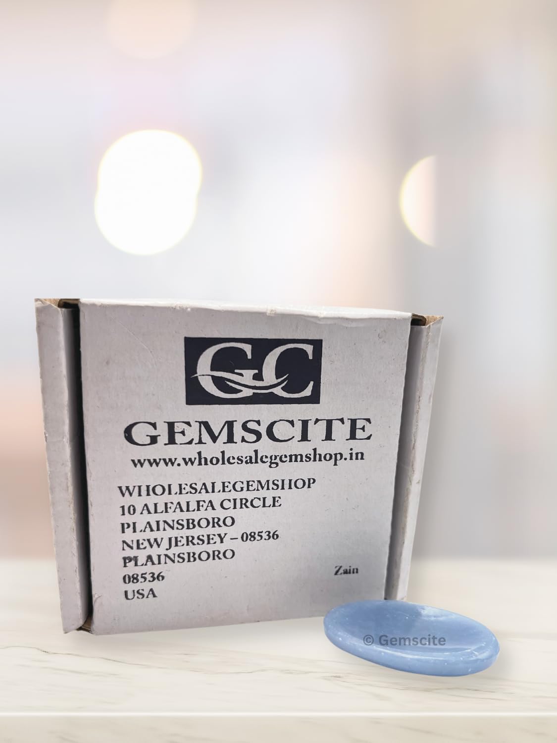 GEMSCITE Angelite Thumb Worry Stones Metaphysical Gemstone Crystal Healing Reiki Men Women Gift FENG Shui Positive Energy Love Wellness Palm Stones Wicca Powerful