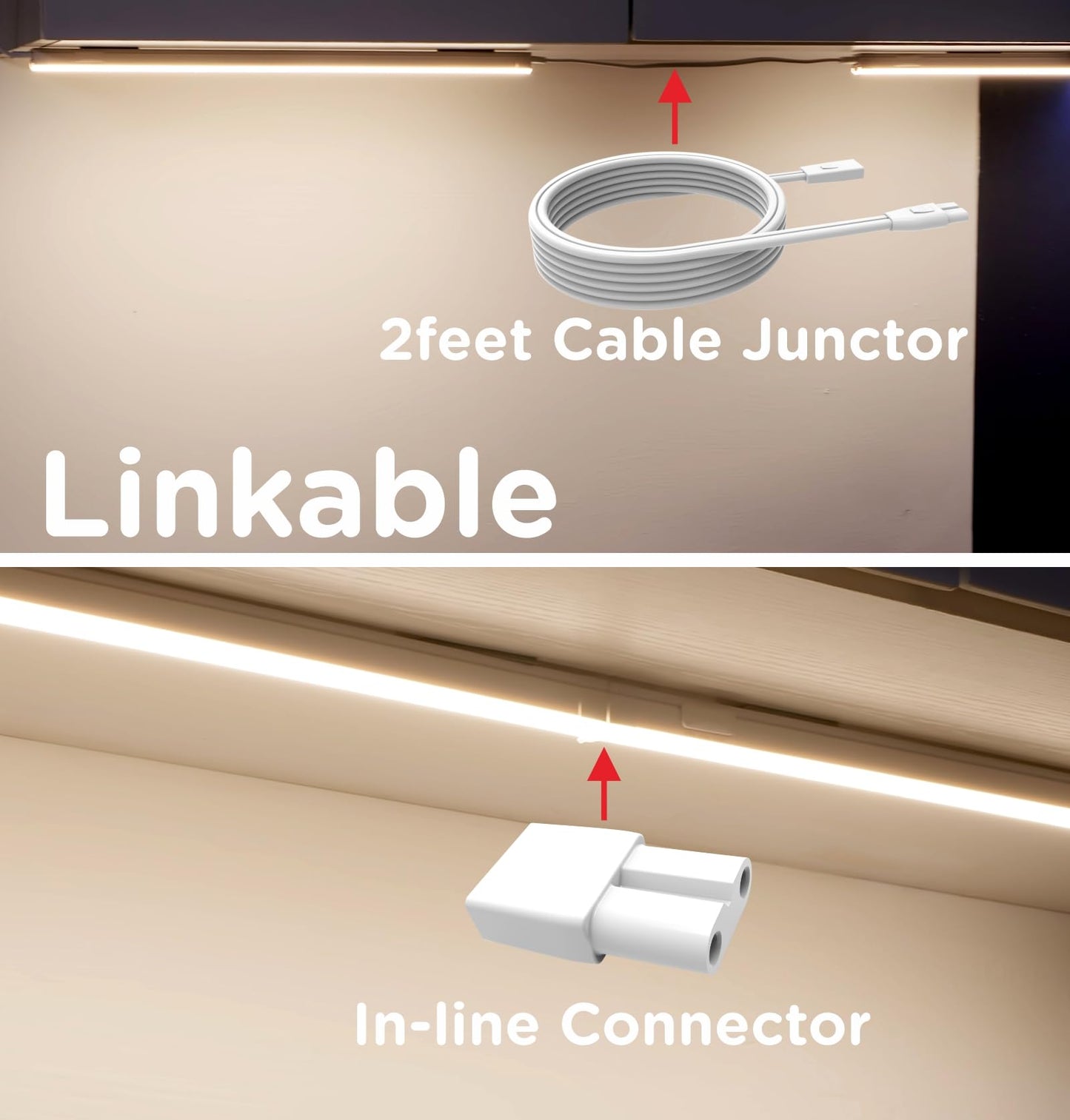 Under Cabinet Lighting Plug in 12in 1Pack AC120V 3CCT 3000/4000/5000K, Super Bright,Linkable Under Counter Lights for Kitchen, Ultra Slim LED Cabinet Light,ETL White