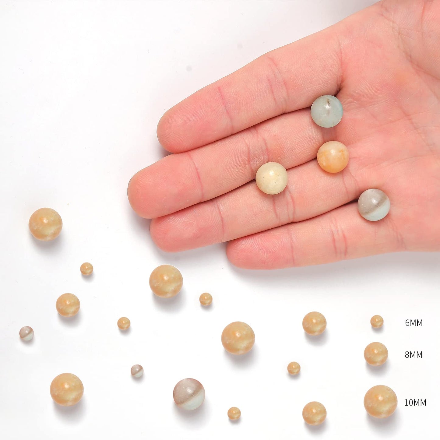 45pcs 8mm Natural Amazonite Gemstone Beads Energy Healing Crystal Round Loose Stone Beads for Jewelry Making, DIY Bracelets Necklaces