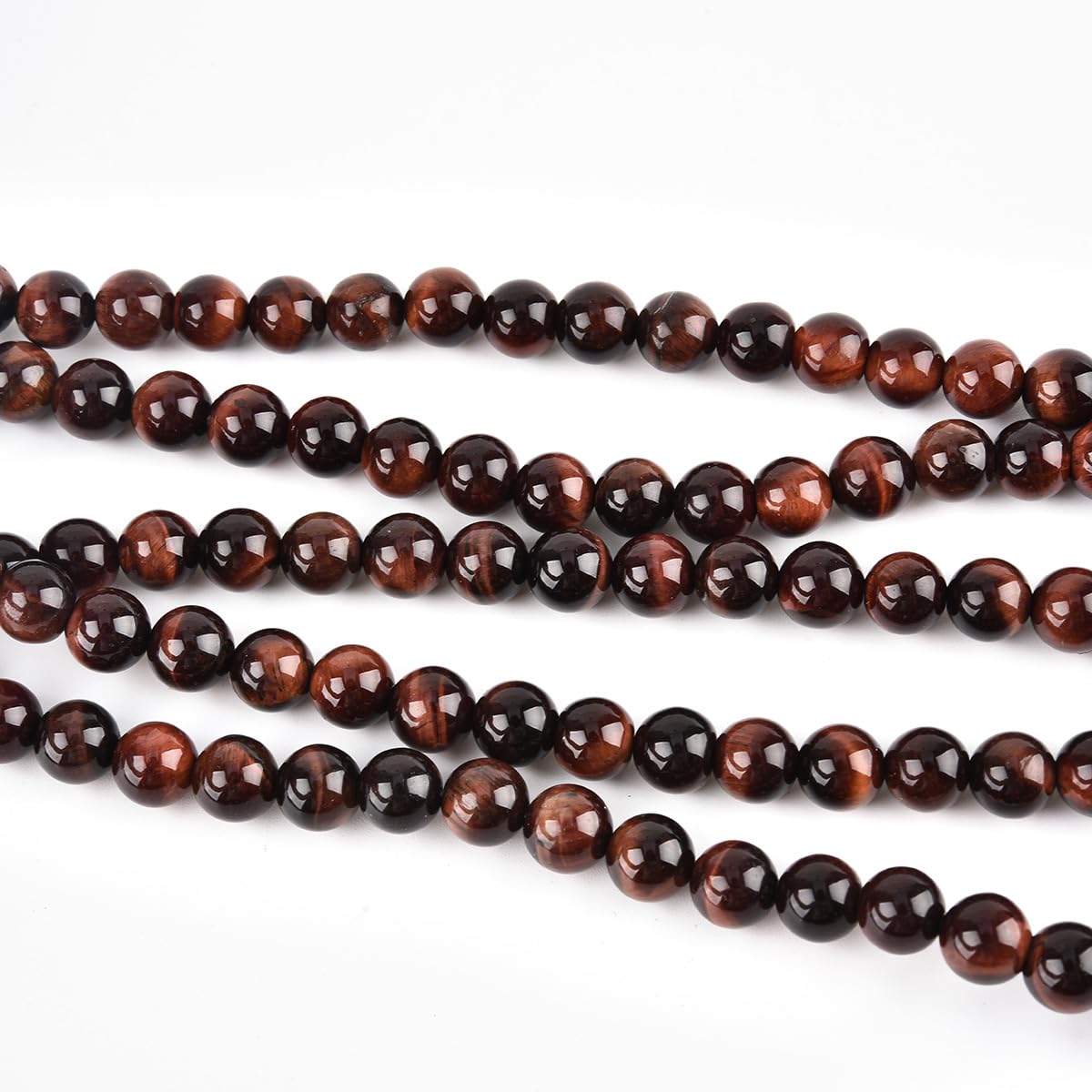 Genuine Red Tiger Eye Beads for Jewelry Making Gemstone Semi Precious Stone Round 6mm Strand 15"(60-62pcs)