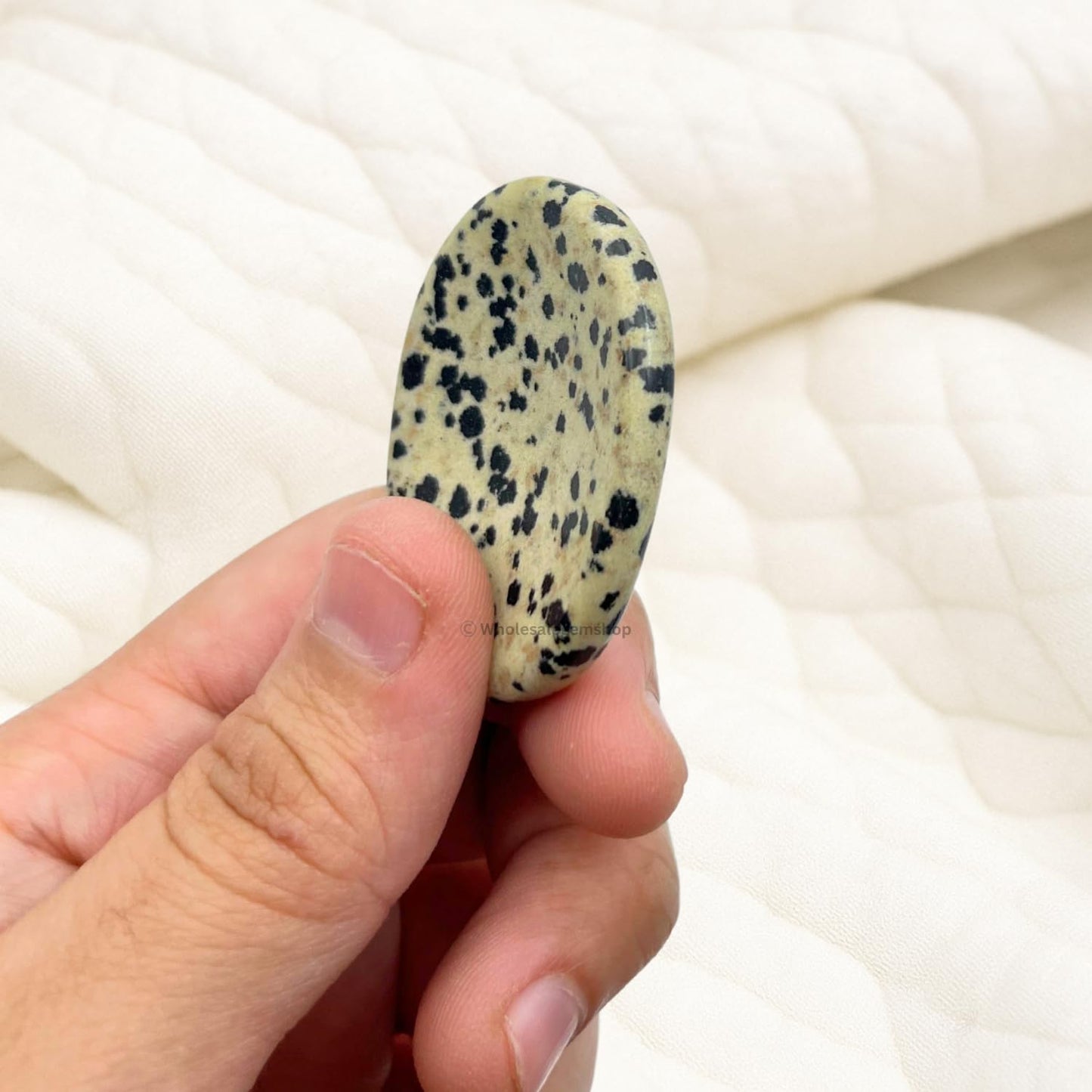 Dalmatian Jasper Thumb Worry Stones Metaphysical Gemstone Crystal Healing Reiki Men Women Gift FENG Shui Positive Energy Love Wellness Palm Stones Wicca Powerful