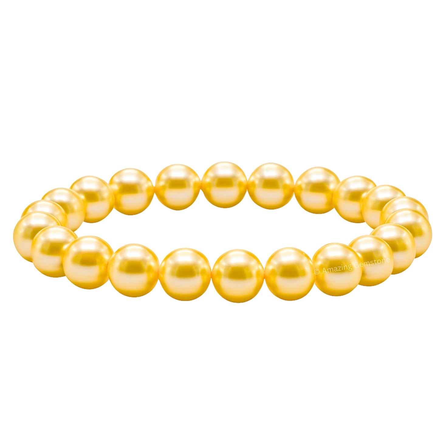 Amazing Gemstone Crystal Bracelet for Women Men's Gifts - Protection Healing Crystal Bracelet - 8mm Gemstone Beaded Stretchable Bracelet Pulseras Para Hombres Mujer Stocking Stuffers Mothers Day Gift (Yellow Pearl)