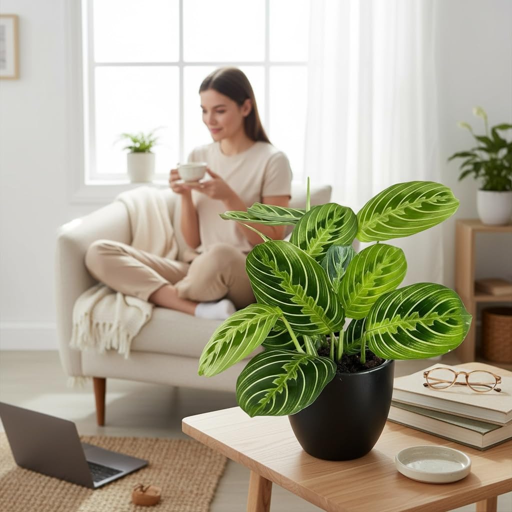 Live Plant, Lemon Lime Maranta Prayer Plant, Pet Friendly, Air Purifying Plant, Easy Care, Easy to Grow Live Indoor Plant, Houseplant, Rare Indoor Plant, Home Décor 4.7" Pot by Hopewind Plants Shop