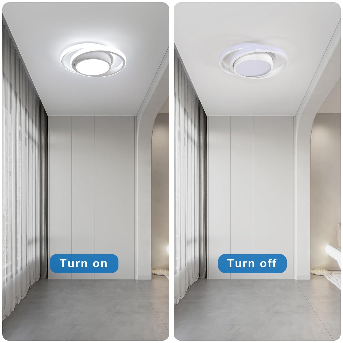 DELIPOP Modern LED Ceiling Light, 36W 2160LM Round Small Ceiling Lamp, (Cool White, 6500K) Aluminum Close to Ceiling Light Fixture for Hallway, Aisle, Corridor, Bedroom, Kitchen
