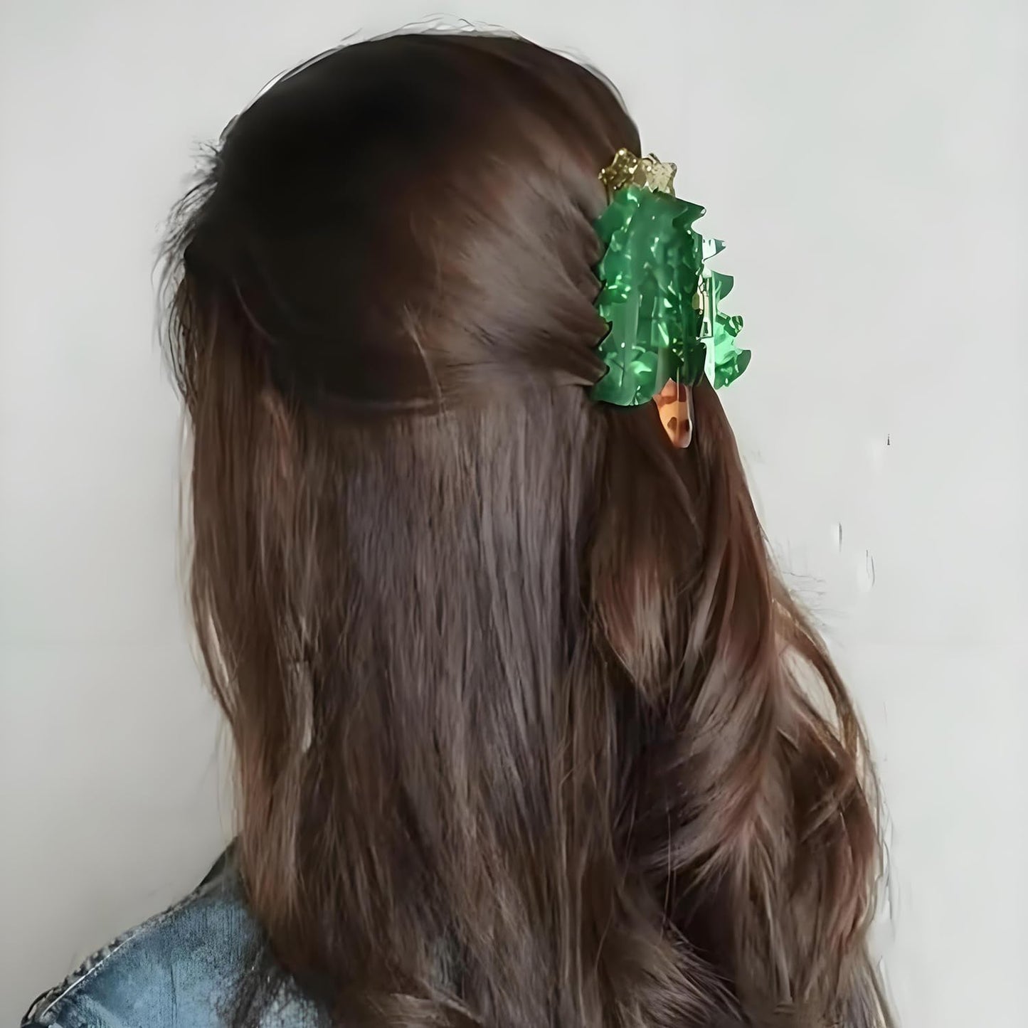 Christmas Tree Hair Clips Christmas Hair Claw Clips Cute Pine Tree Jaw Barrettes Xmas Hair Accessories Funny Strong Hold Grip Green Claw Clip Xmas Holiday New Year Hair Decoration for Women