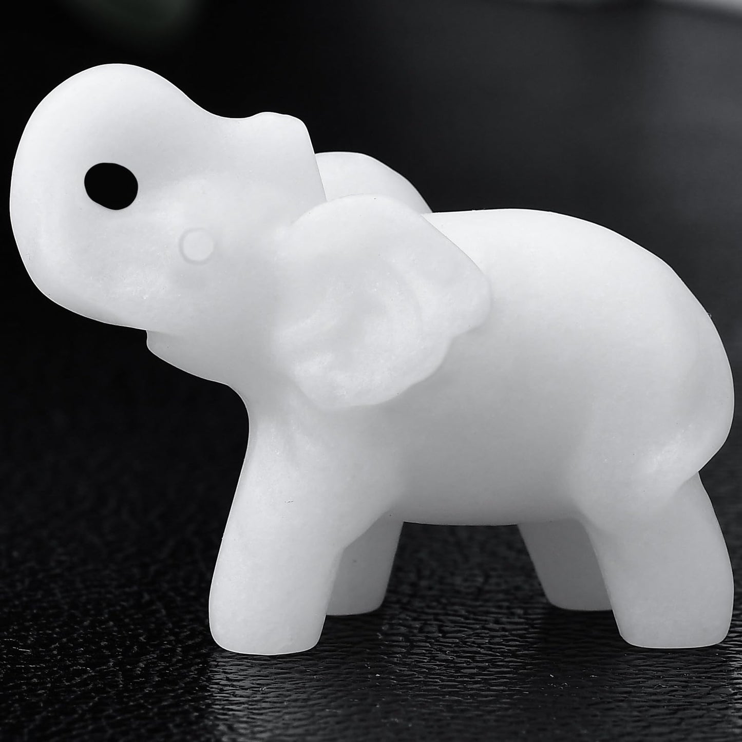 Ytbeoxk 1.8 Inch White Jade Elephant Crystal Decor, Healing Crystal Cute Figurines,White Elephant Gemstones Decorations Statue, Lucky Reiki Stones in Home and Office Meditation Gift for Women and Men