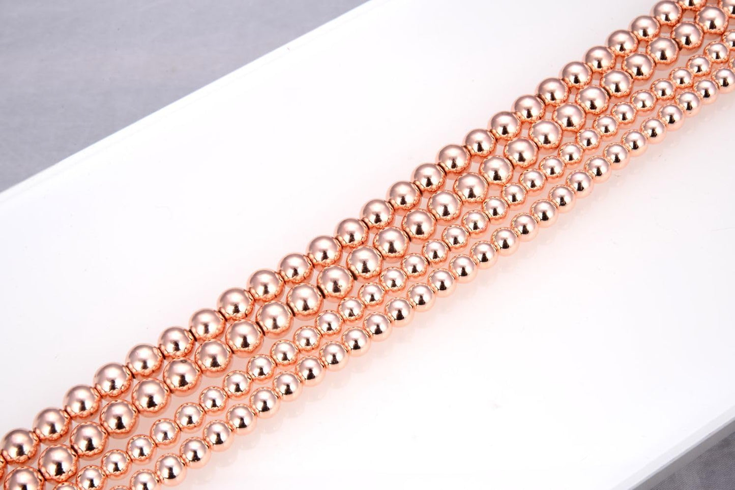 40pcs Adabele Grade A Natural Hematite Rose Gold Plated Healing Gemstone 10mm Round Loose Beads Gem Stone Spacer for DIY Craft Jewelry Making GFC-D10