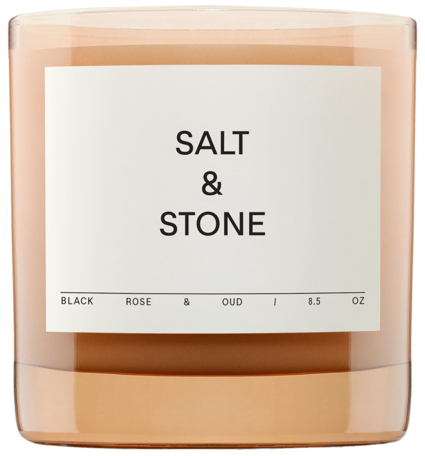 Salt & Stone Scented Candle for Women & Men | Coconut & Soy Blend Wax | Hand-Poured, Aromatic & Fragrant | 100% Cotton Wick | Long-Lasting 50 Hour Burn Time | Black Rose & Oud 8.5 oz